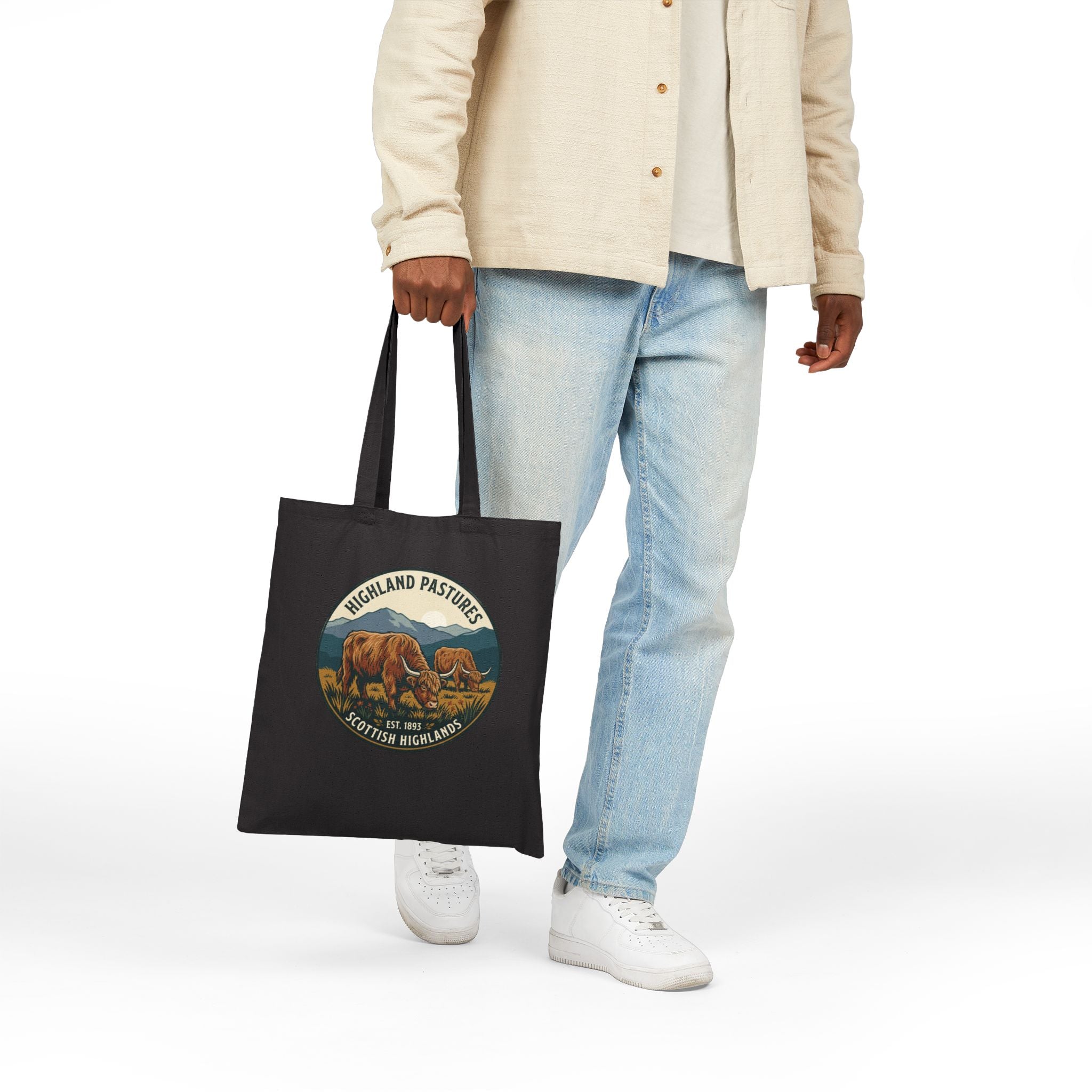 Tote Bag — 'Highland Pastures' Scottish Highlands Canvas Tote