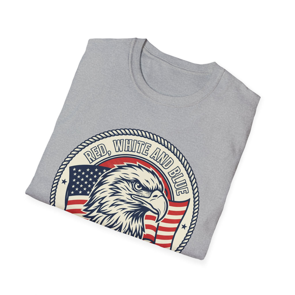 Patriotic Eagle T-Shirt — "Red White and Blue For Life" Graphic