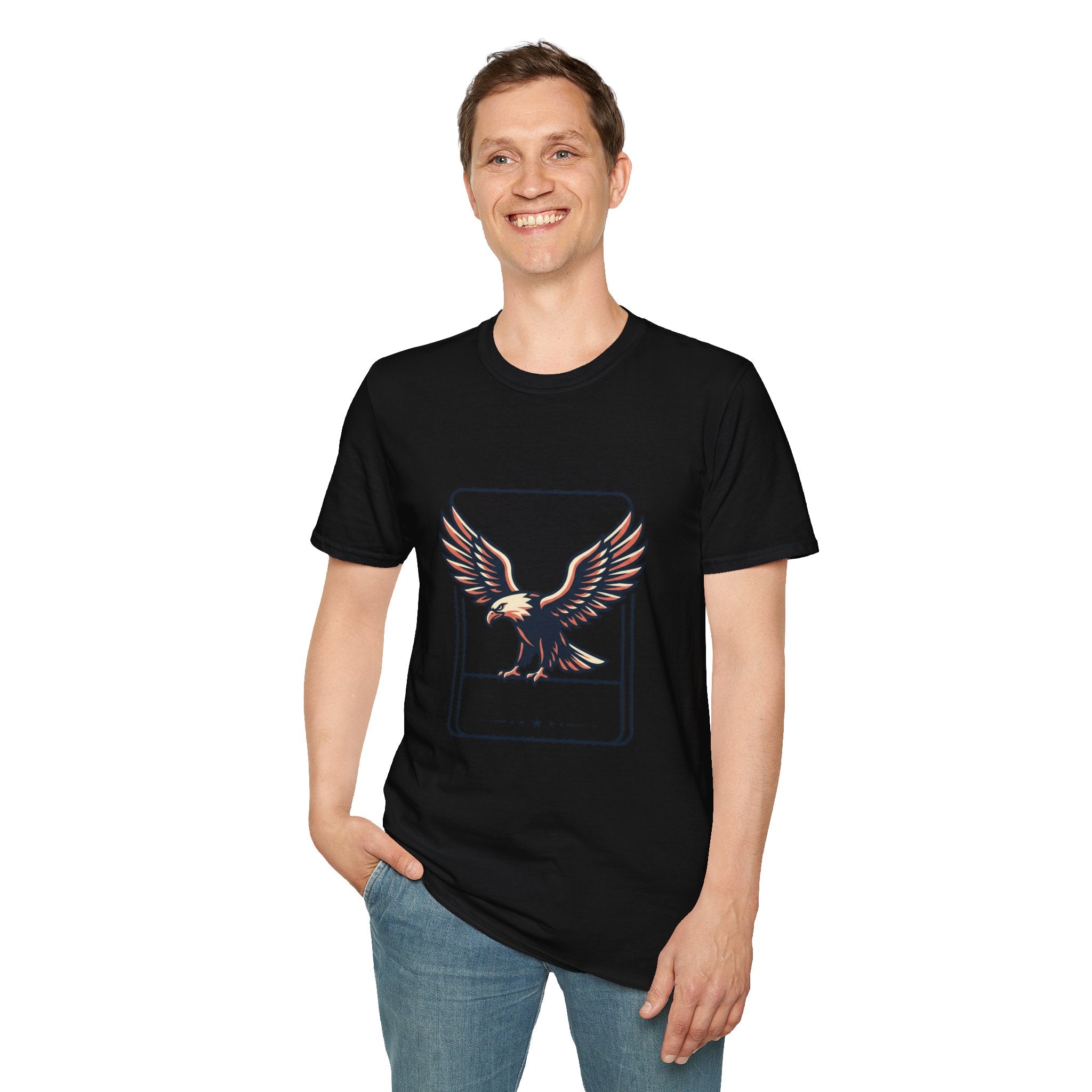 Eagle Graphic T-Shirt — Vintage Soaring Eagle Chest Print