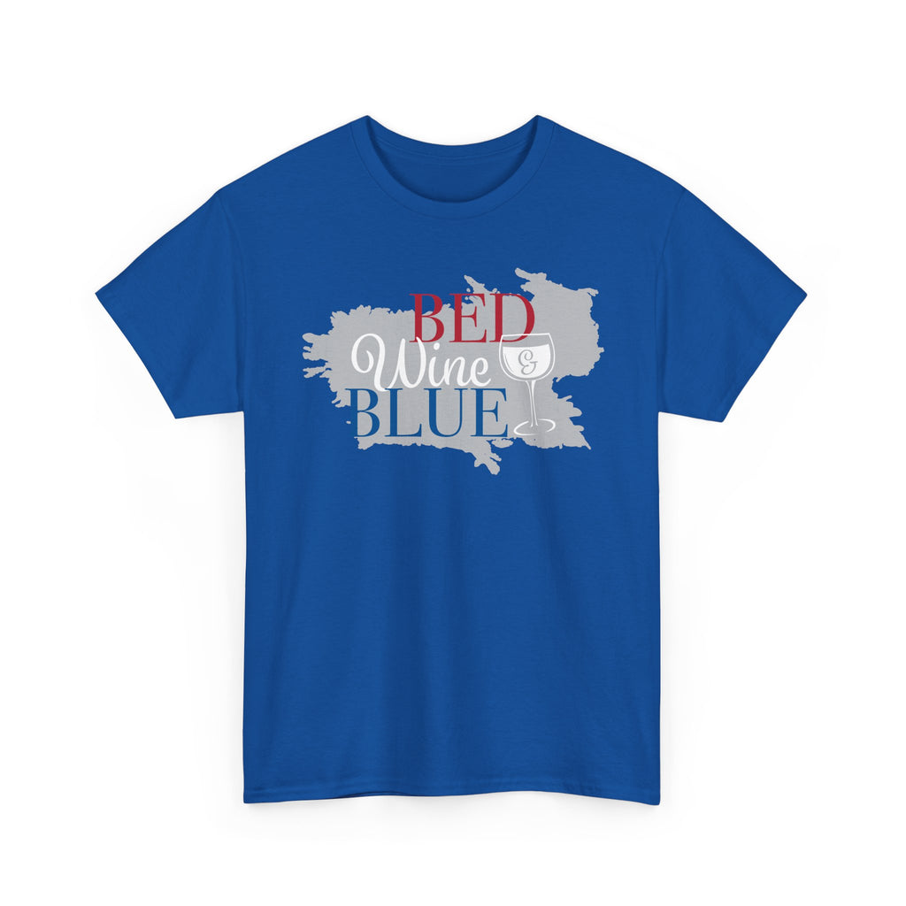 Red Wine Blue Graphic Tee - Patriotic Wine Lover T-Shirt