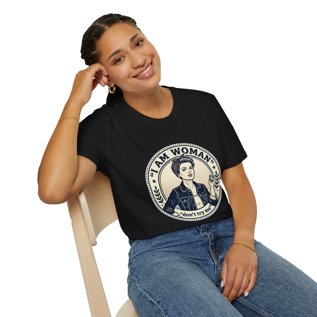 Woman Don’t Try Me T-Shirt — Vintage Feminist Graphic Tee