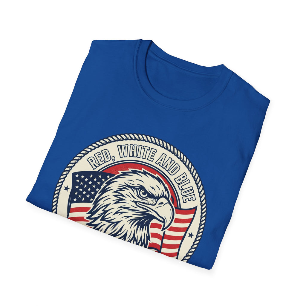 Patriotic Eagle T-Shirt — "Red White and Blue For Life" Graphic