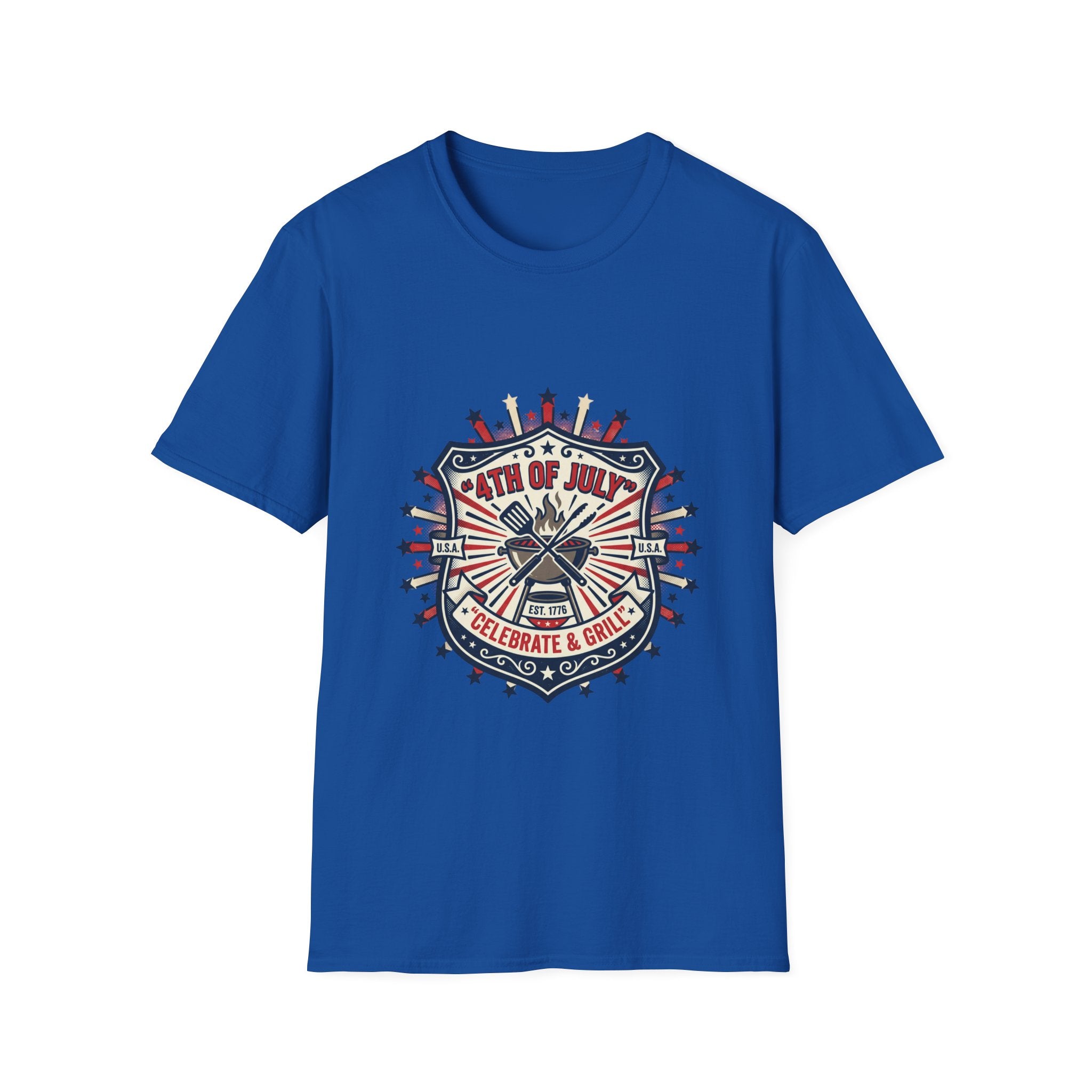 4th of July BBQ T-Shirt — Celebrate & Grill Patriotic Independence Day Tee