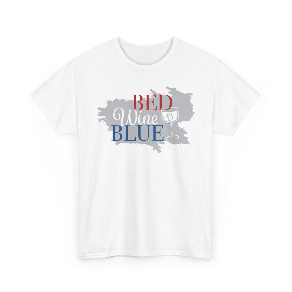 Red Wine Blue Graphic Tee - Patriotic Wine Lover T-Shirt
