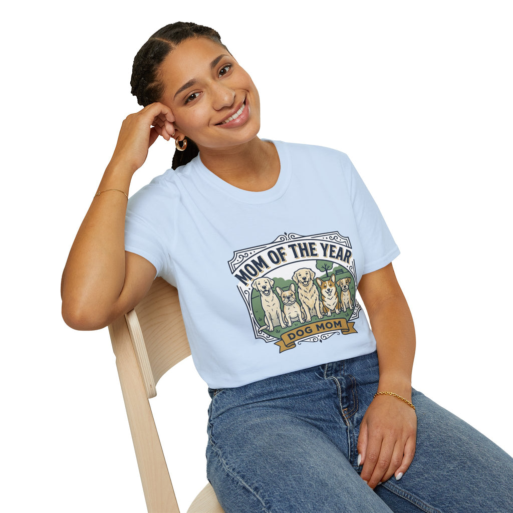 Dog Mom T-Shirt — "Mom of the Year" Cute Dog Mom Graphic Tee