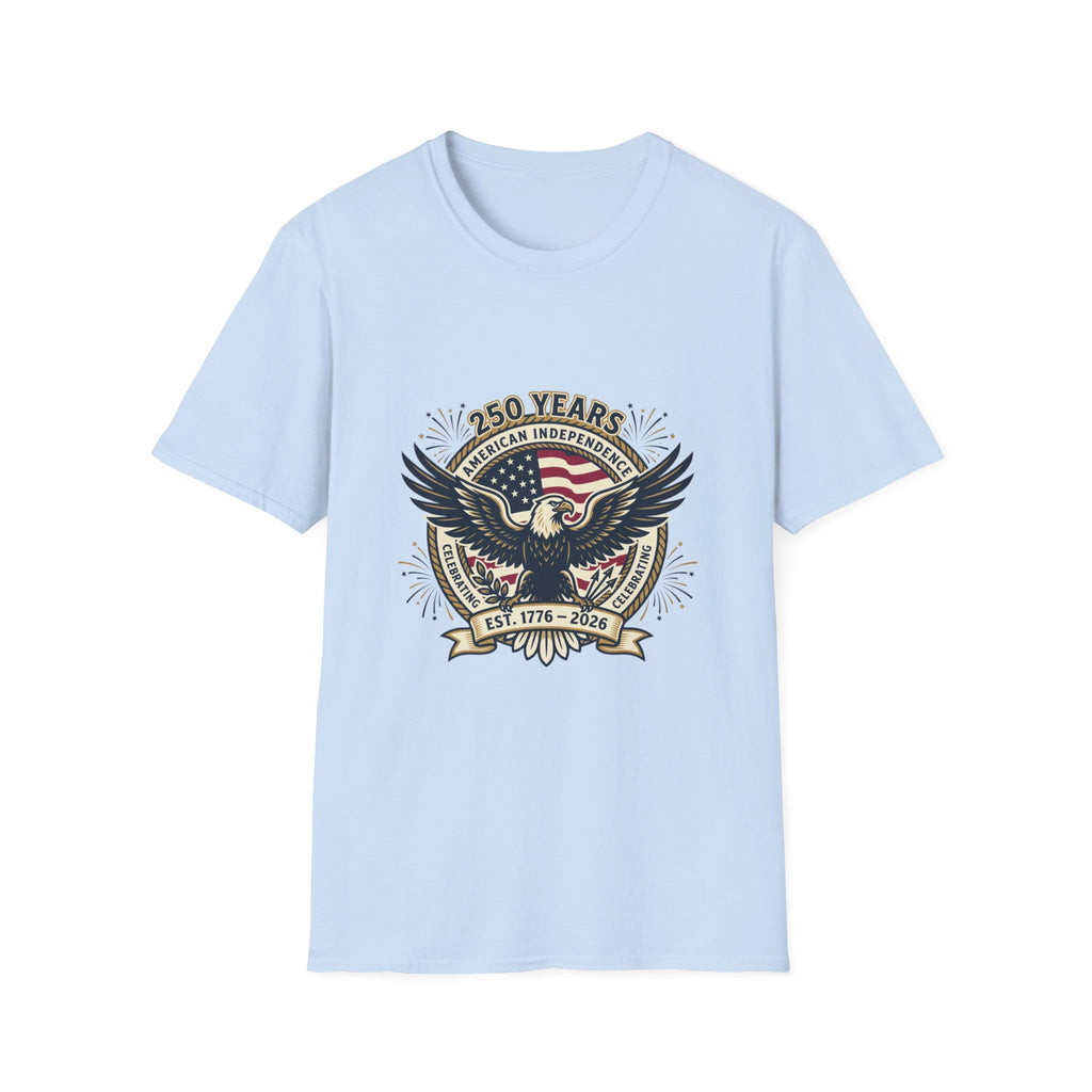 250 Years American Independence Eagle T-Shirt — Est. 1776–2026 Patriotic Tee