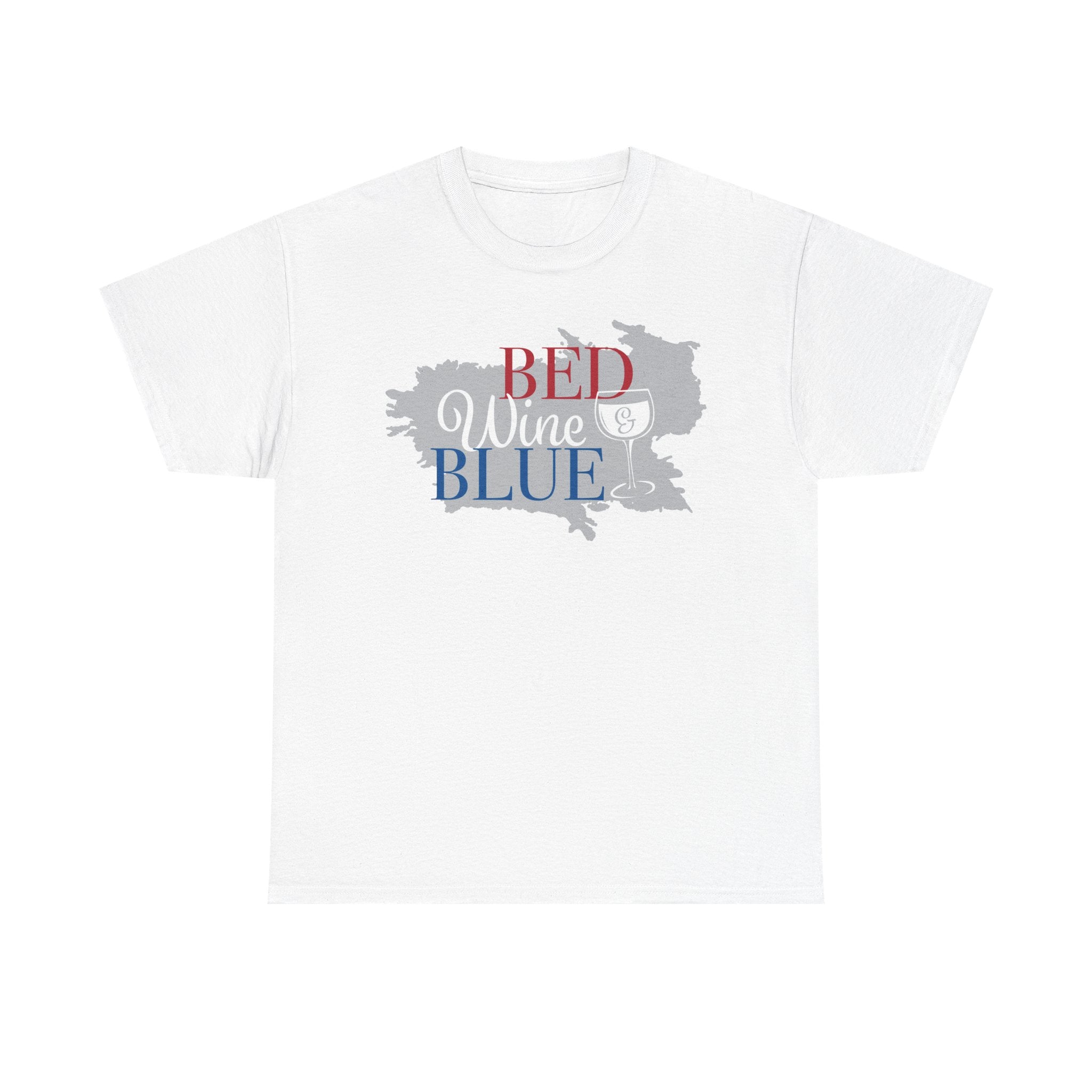 Red Wine Blue Graphic Tee - Patriotic Wine Lover T-Shirt