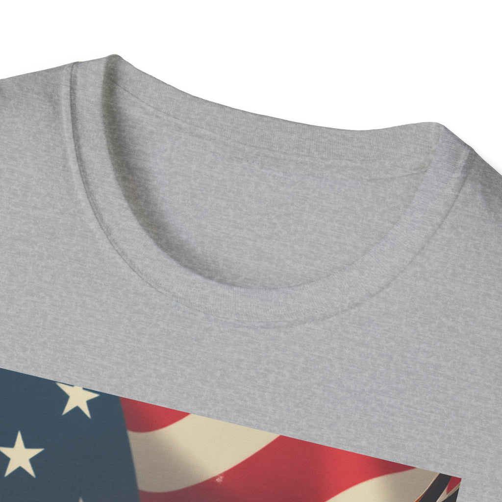 Hola America Podcast T-Shirt — Bald Eagle & American Flag Promotional Tee