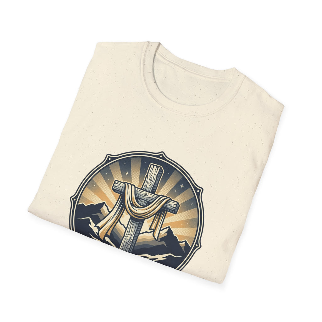 Christian T-Shirt — "Thankful God Is In Control" Cross Design