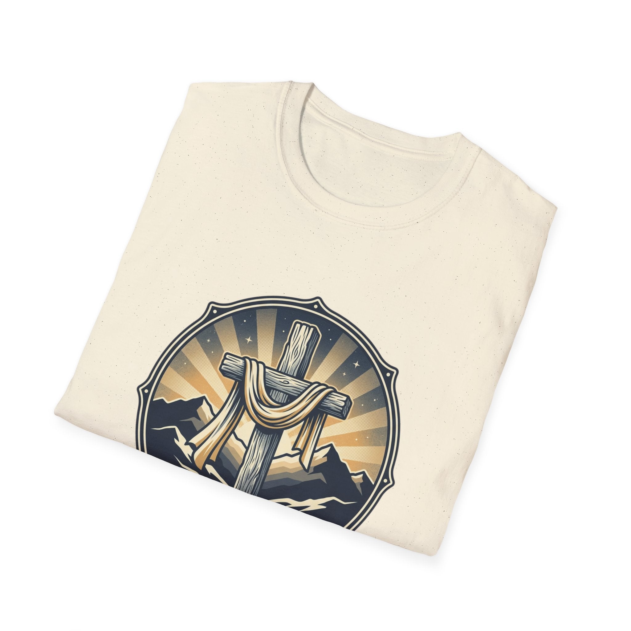 Christian T-Shirt — "Thankful God Is In Control" Cross Design
