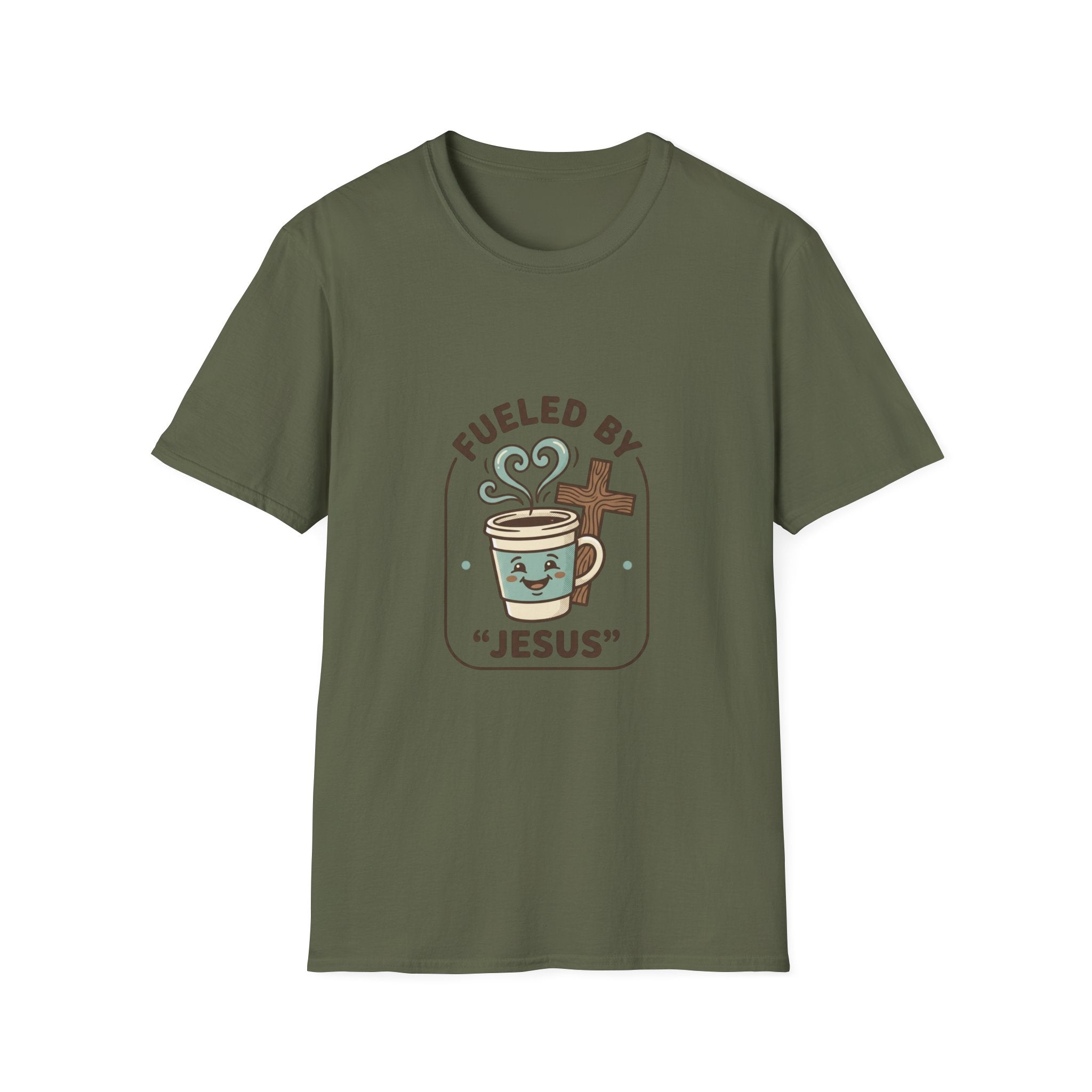 Fueled by Jesus Coffee T-Shirt — Christian Faith Coffee Tee