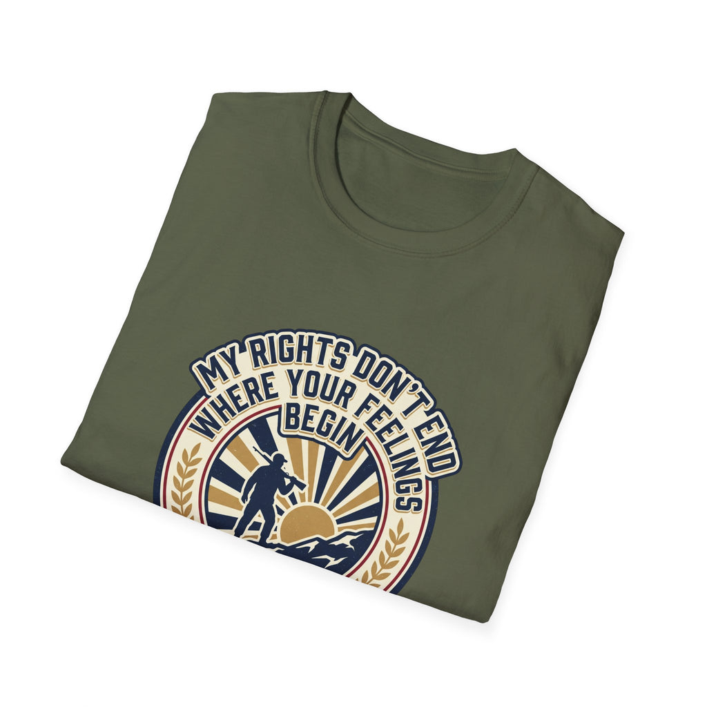 2nd Amendment T-Shirt - "My Rights Don't End Where Your Feelings Begin" Patriotic Liberty Tee