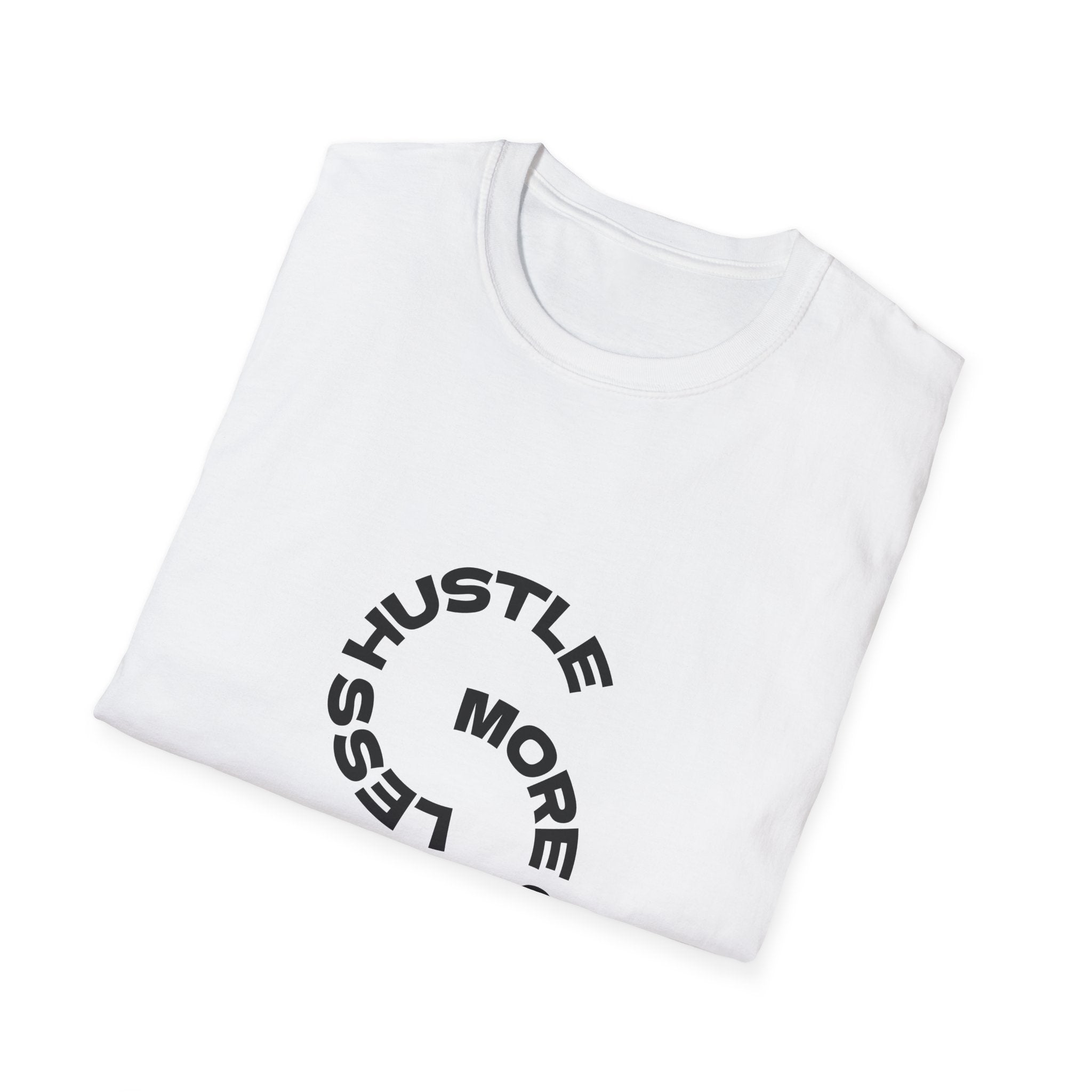 T-Shirt — "More Coffee Less Hustle" Minimalist Graphic Tee