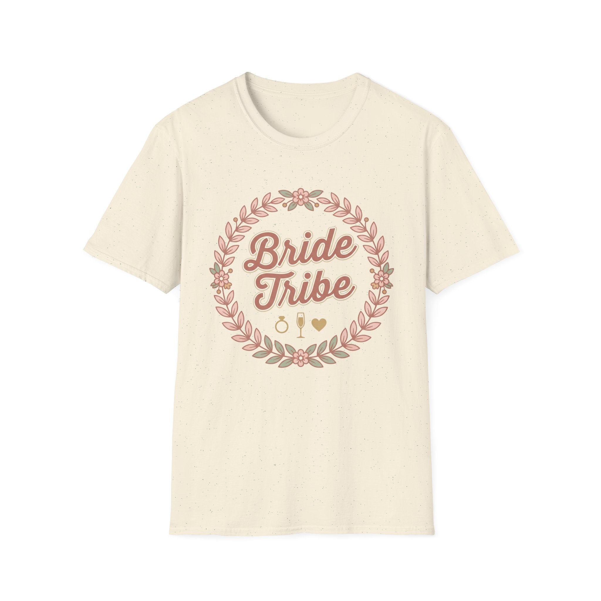 Bride Tribe T-Shirt — Floral Wreath Bachelorette Shirt for Bridal Party