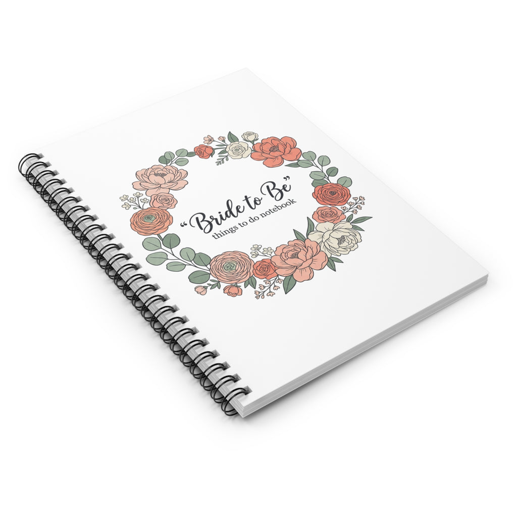 Bride-to-Be Floral Wedding Planner Notebook — 'Things to Do' Spiral Journal