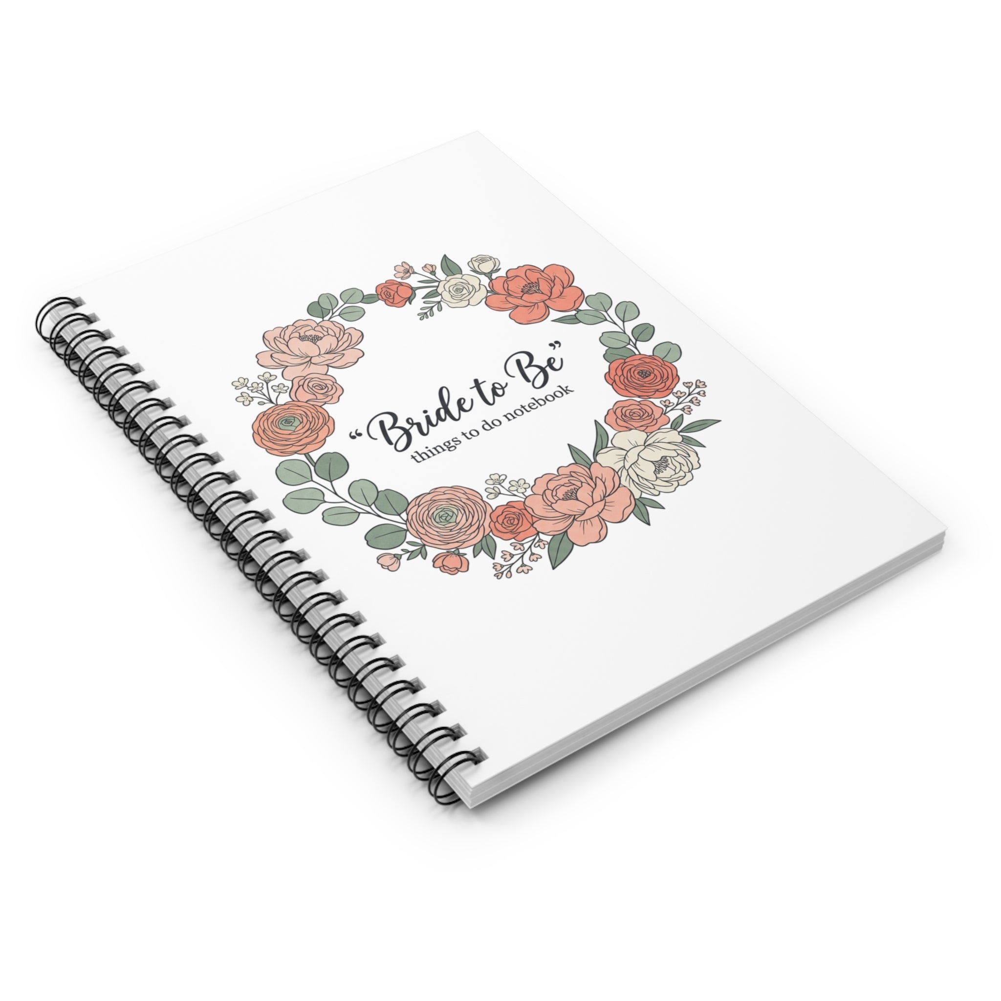 Bride-to-Be Floral Wedding Planner Notebook — 'Things to Do' Spiral Journal