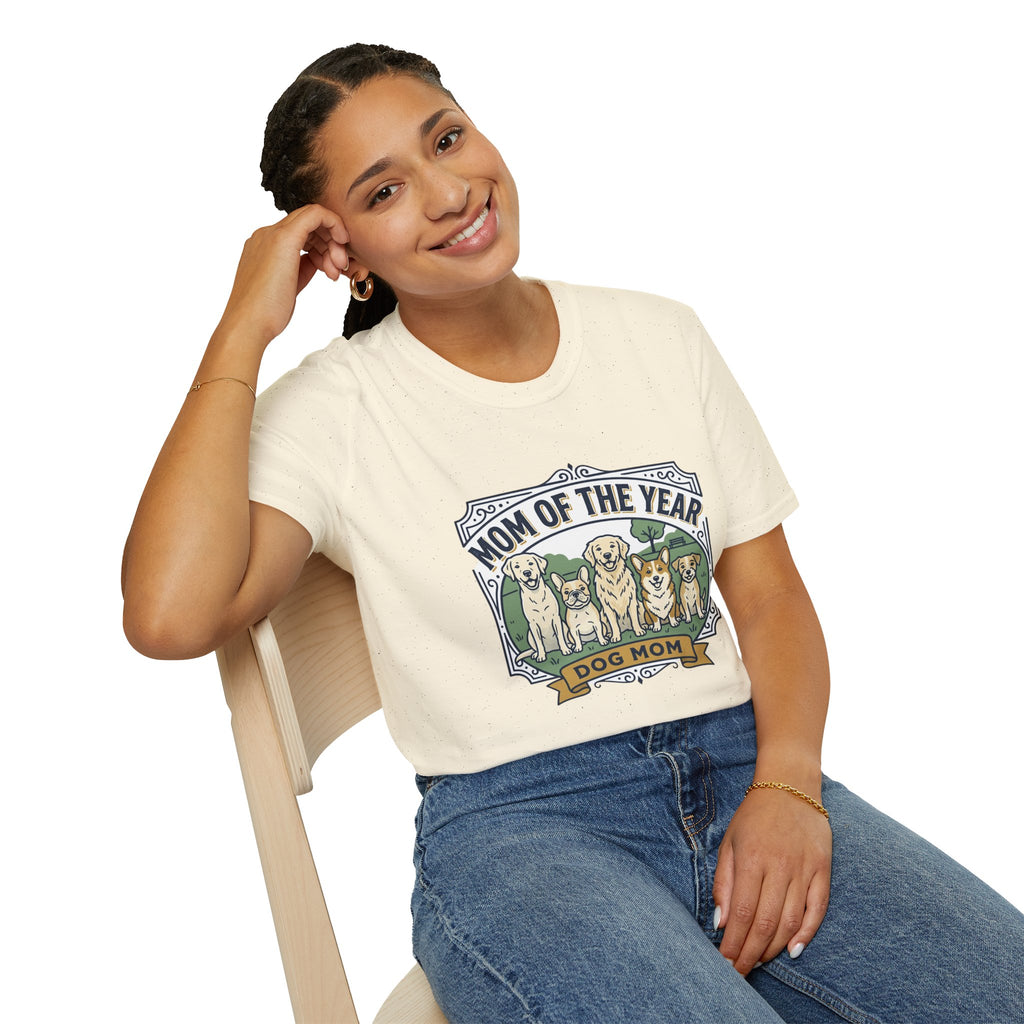 Dog Mom T-Shirt — "Mom of the Year" Cute Dog Mom Graphic Tee