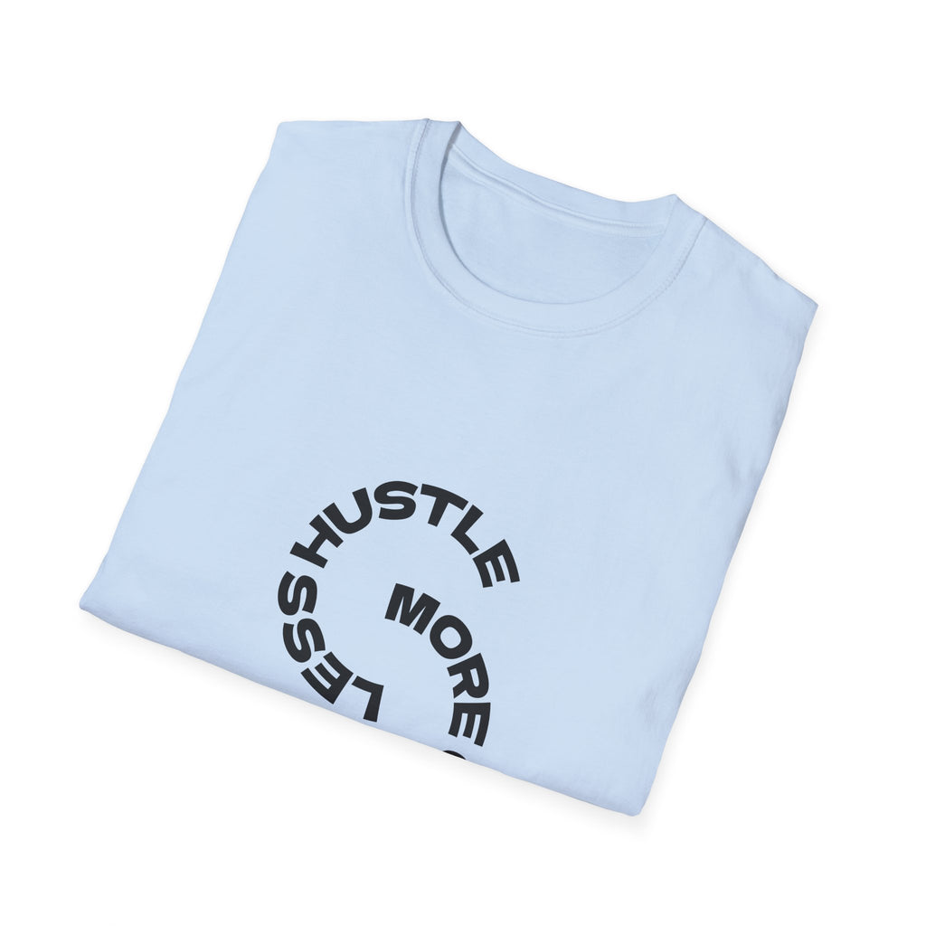 T-Shirt — "More Coffee Less Hustle" Minimalist Graphic Tee
