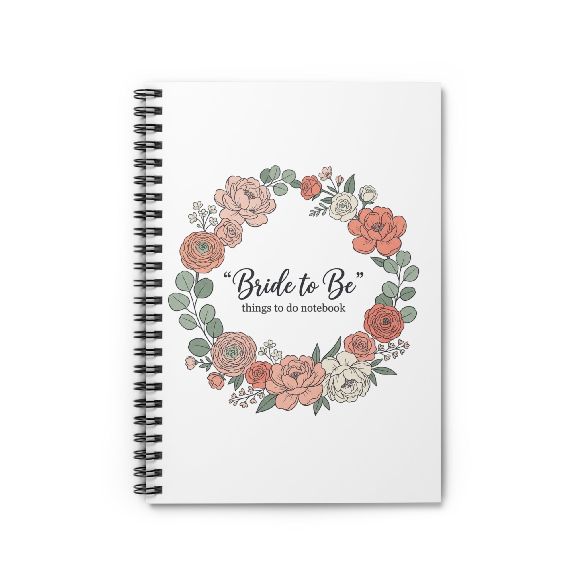 Bride-to-Be Floral Wedding Planner Notebook — 'Things to Do' Spiral Journal