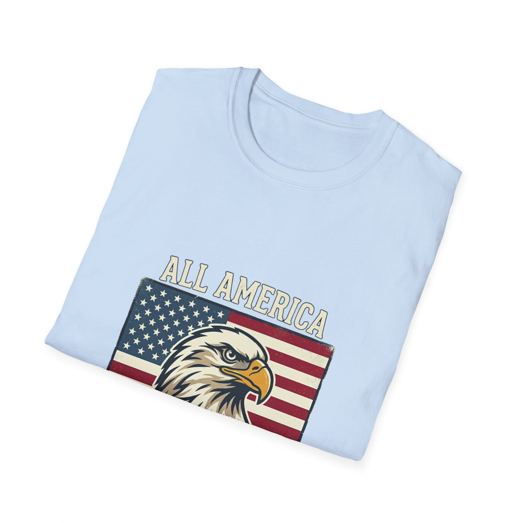 All America All The Time Eagle T-Shirt — Patriotic USA Flag Tee
