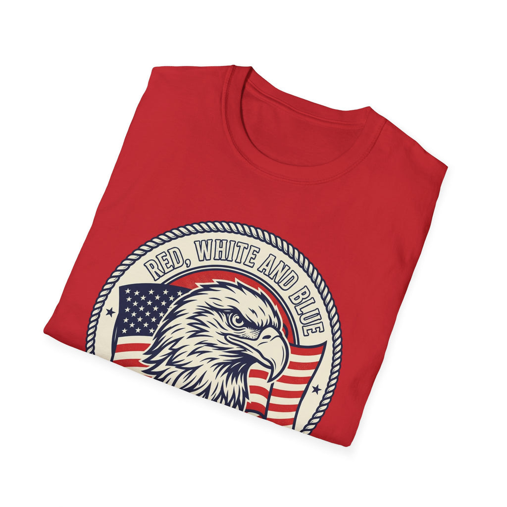 Patriotic Eagle T-Shirt — "Red White and Blue For Life" Graphic