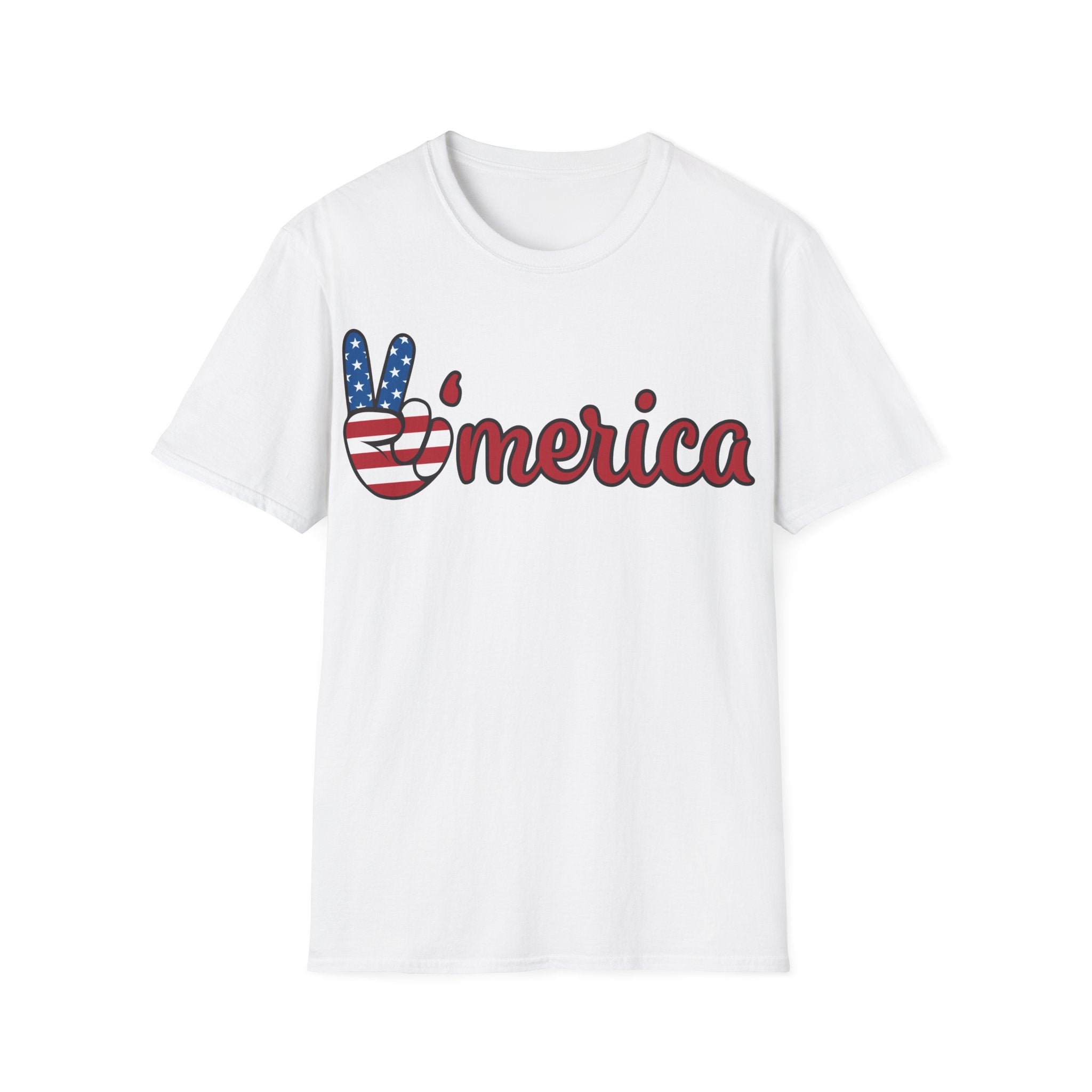 'Merica Peace Sign T-Shirt — Patriotic American Flag Graphic Tee for 4th of July