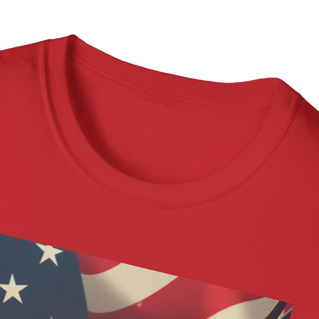 Hola America Podcast T-Shirt — Bald Eagle & American Flag Promotional Tee