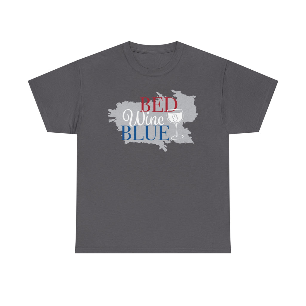 Red Wine Blue Graphic Tee - Patriotic Wine Lover T-Shirt