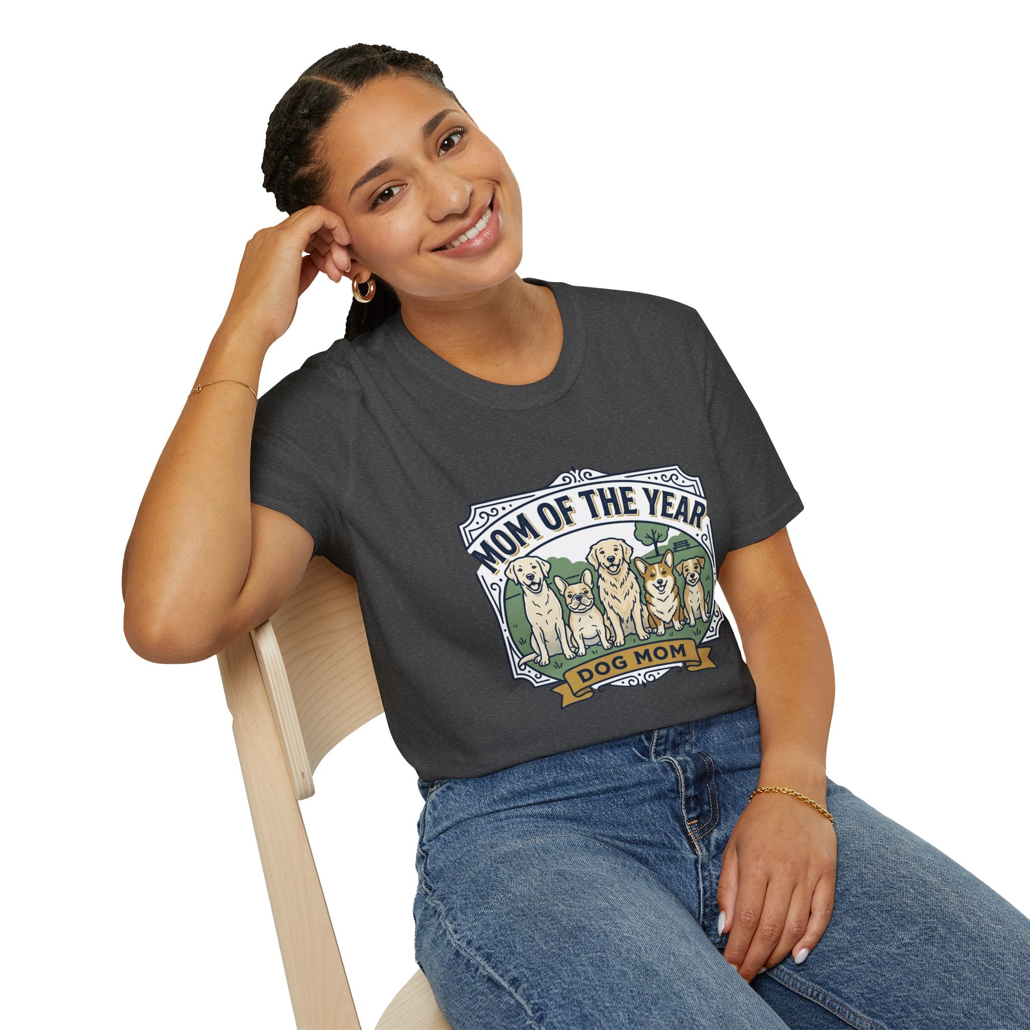 Dog Mom T-Shirt — "Mom of the Year" Cute Dog Mom Graphic Tee