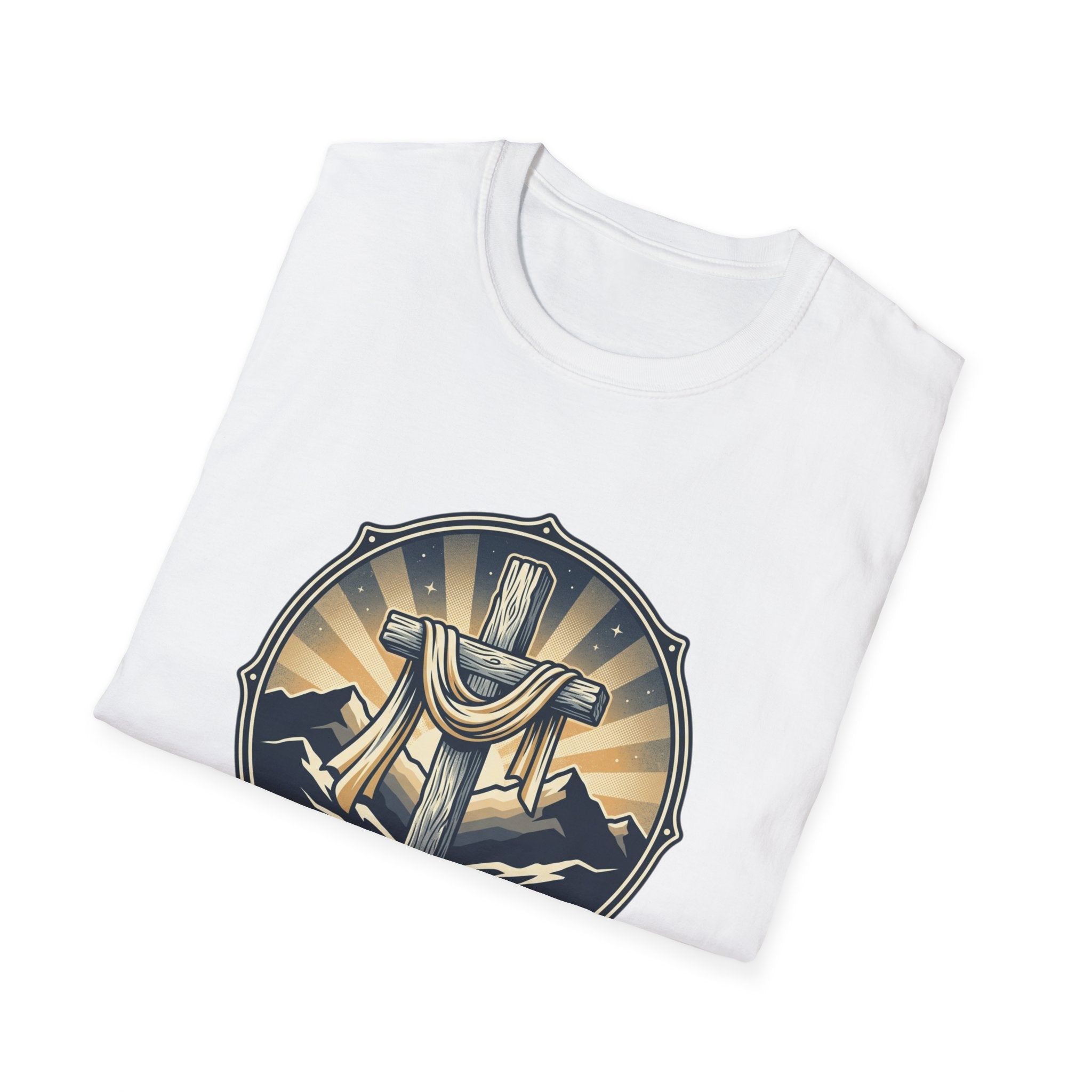 Christian T-Shirt — "Thankful God Is In Control" Cross Design