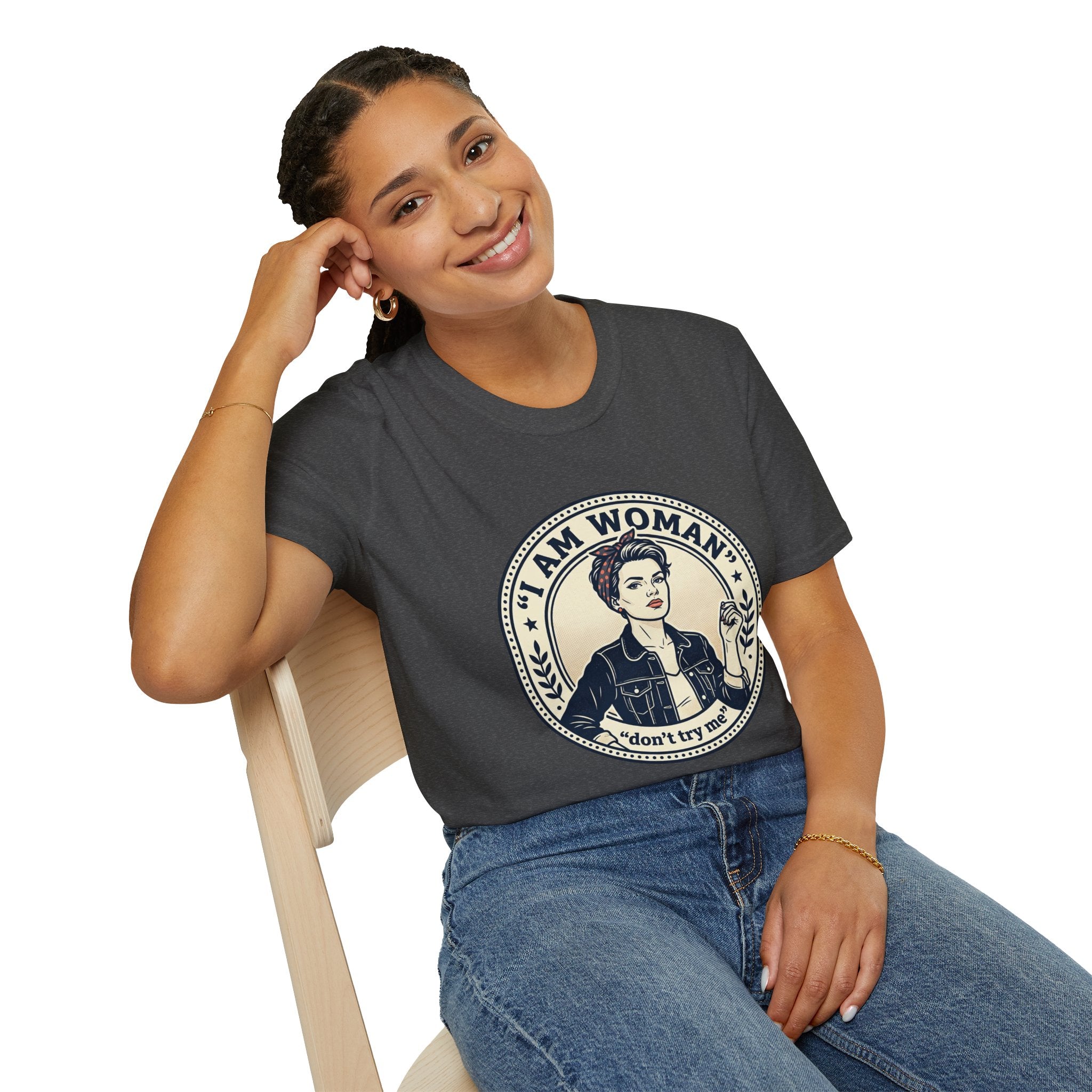 Woman Don’t Try Me T-Shirt — Vintage Feminist Graphic Tee
