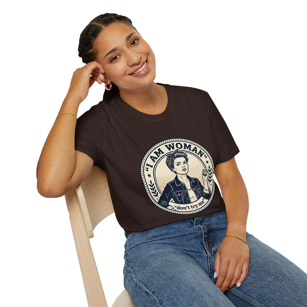 Woman Don’t Try Me T-Shirt — Vintage Feminist Graphic Tee