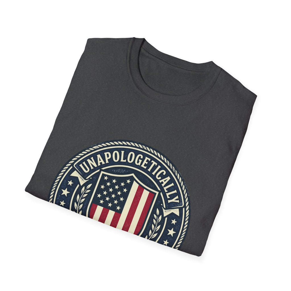 America First Patriotic T-Shirt — "Unapologetically America First" Tee