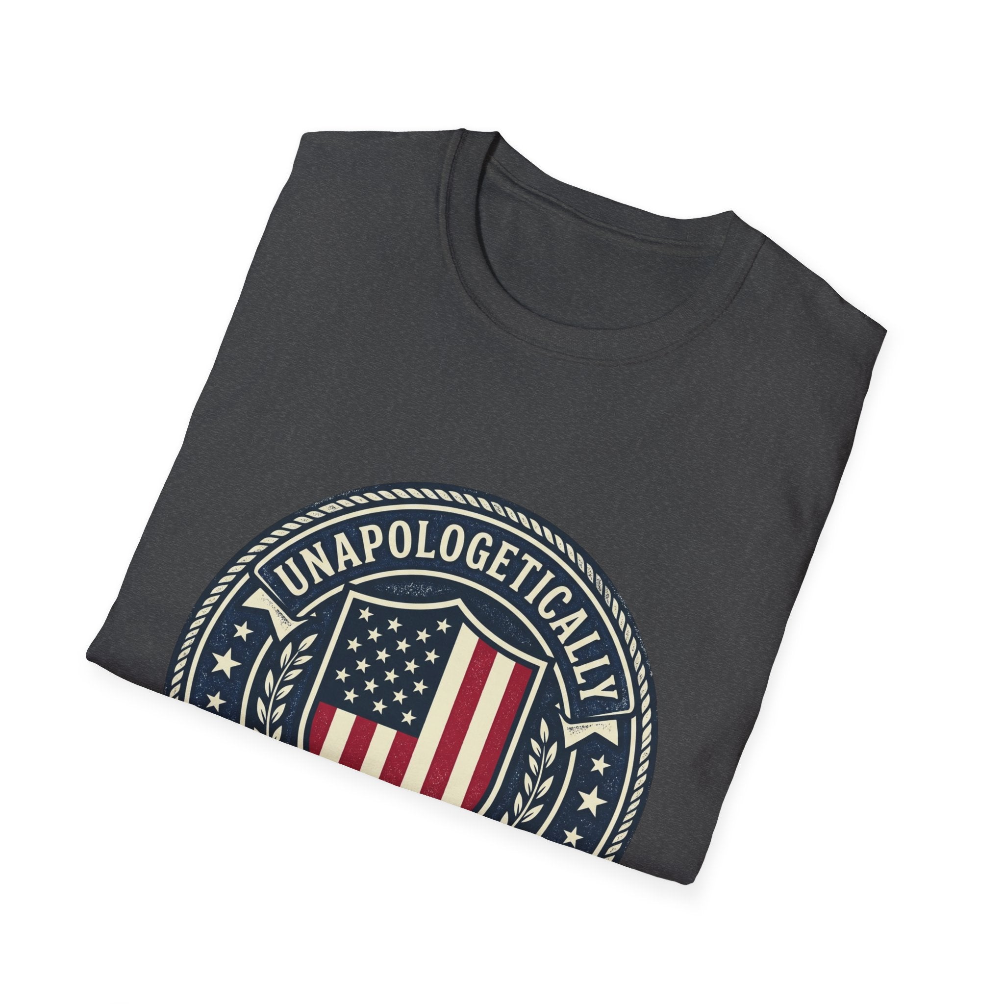America First Patriotic T-Shirt — "Unapologetically America First" Tee