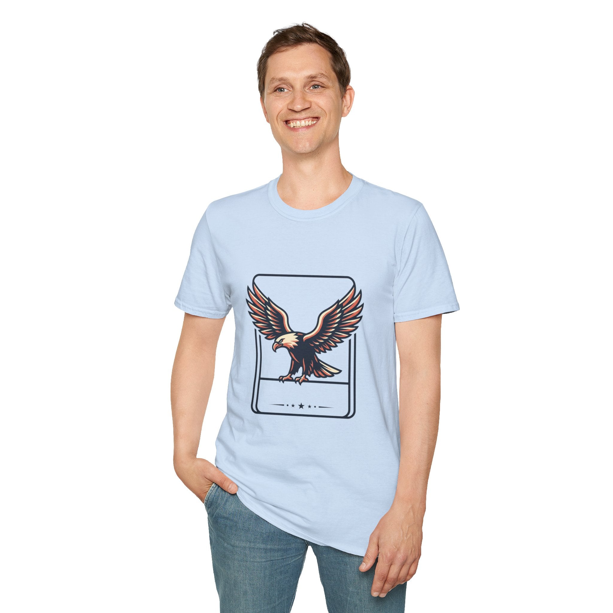 Eagle Graphic T-Shirt — Vintage Soaring Eagle Chest Print