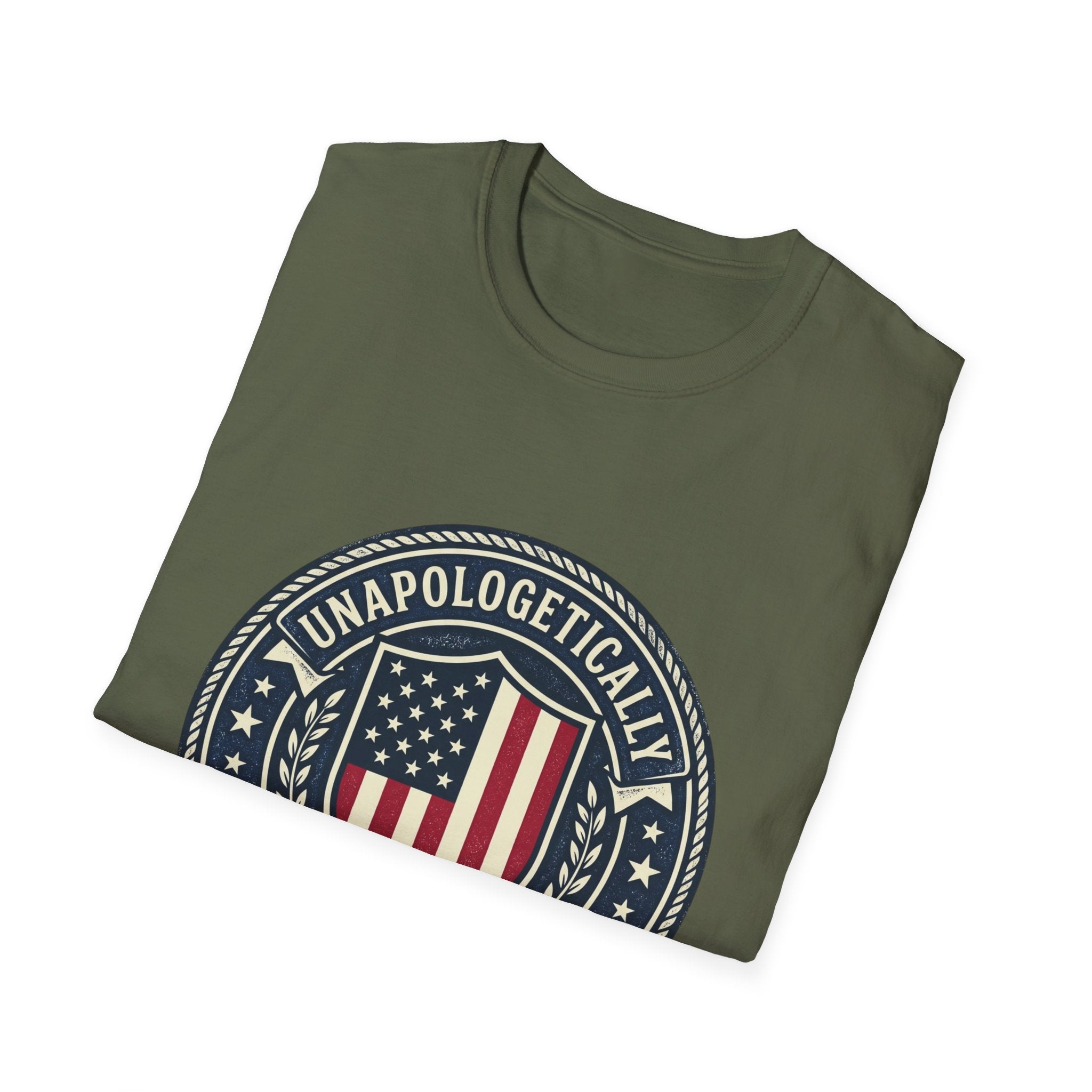 America First Patriotic T-Shirt — "Unapologetically America First" Tee