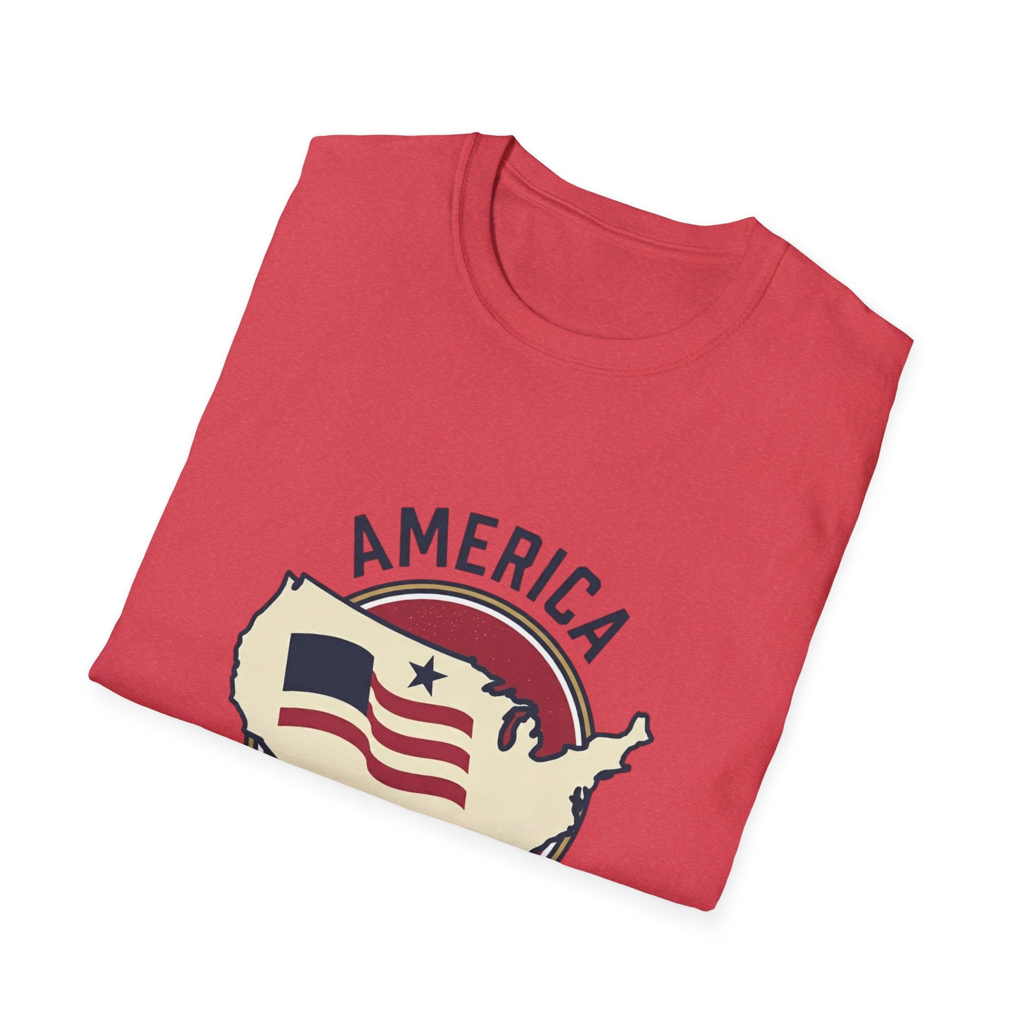 America Map Graphic T-Shirt – Vintage Flag Design, EST. 1776