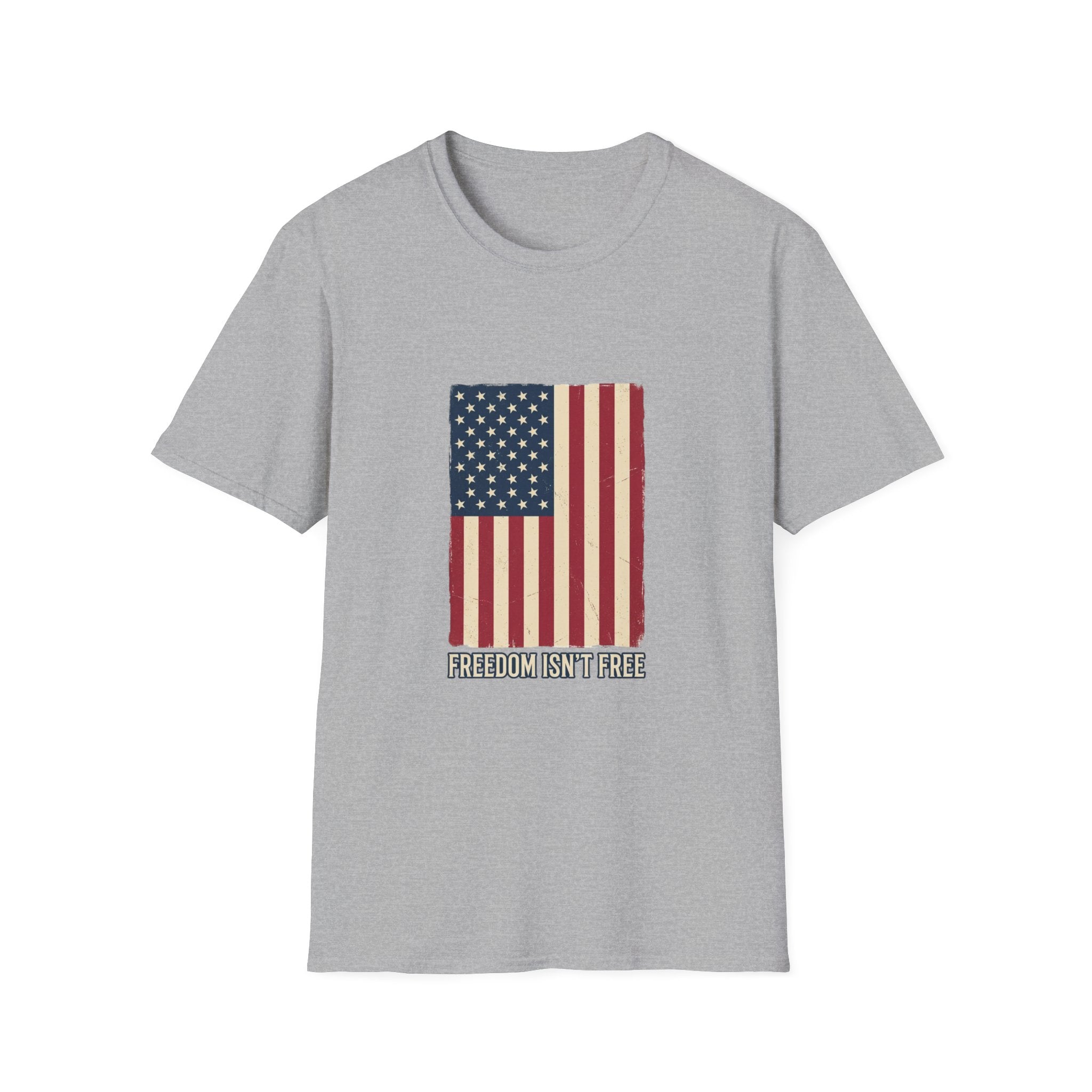 Freedom Isn't Free T-Shirt — Distressed American Flag Patriotic Tee