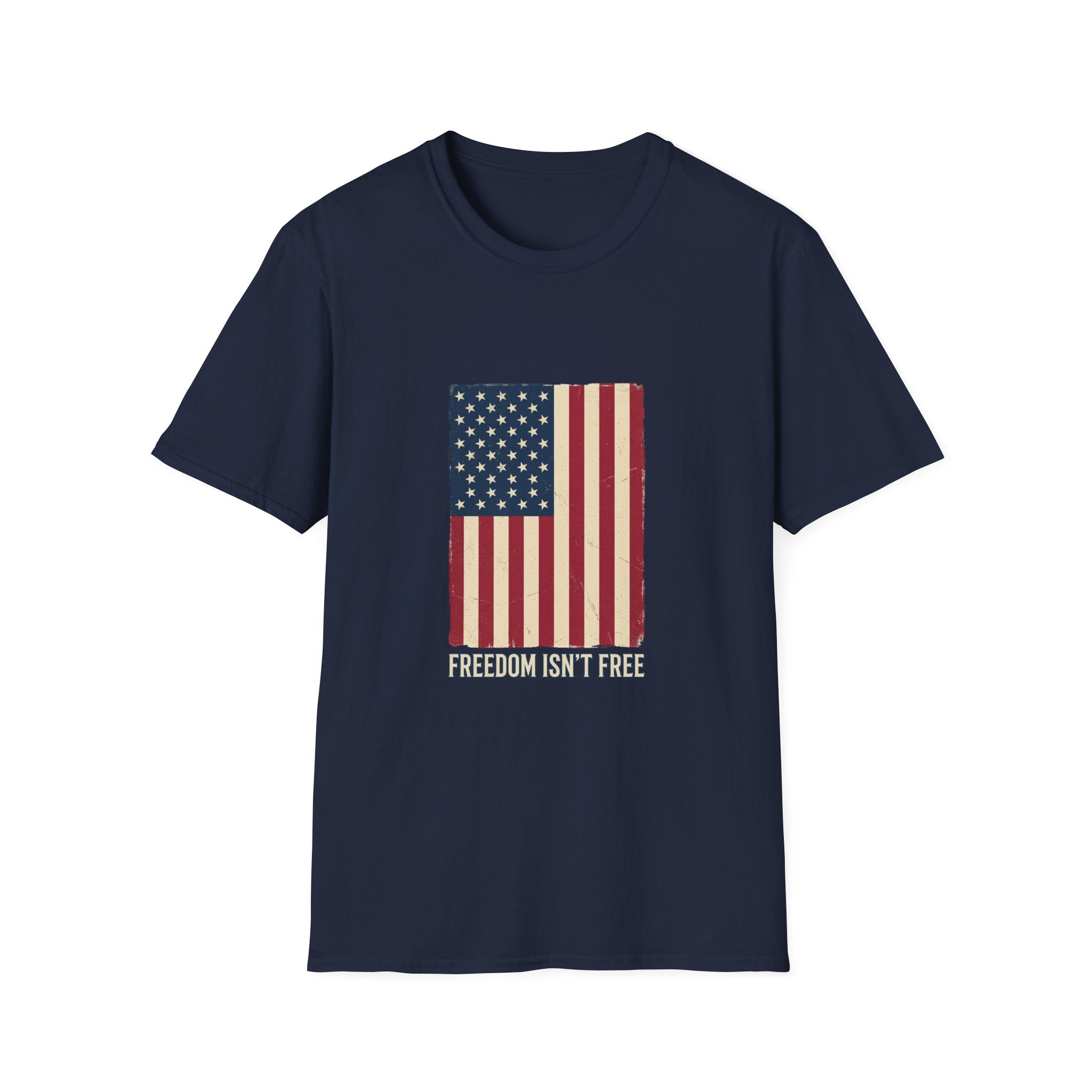 Freedom Isn't Free T-Shirt — Distressed American Flag Patriotic Tee