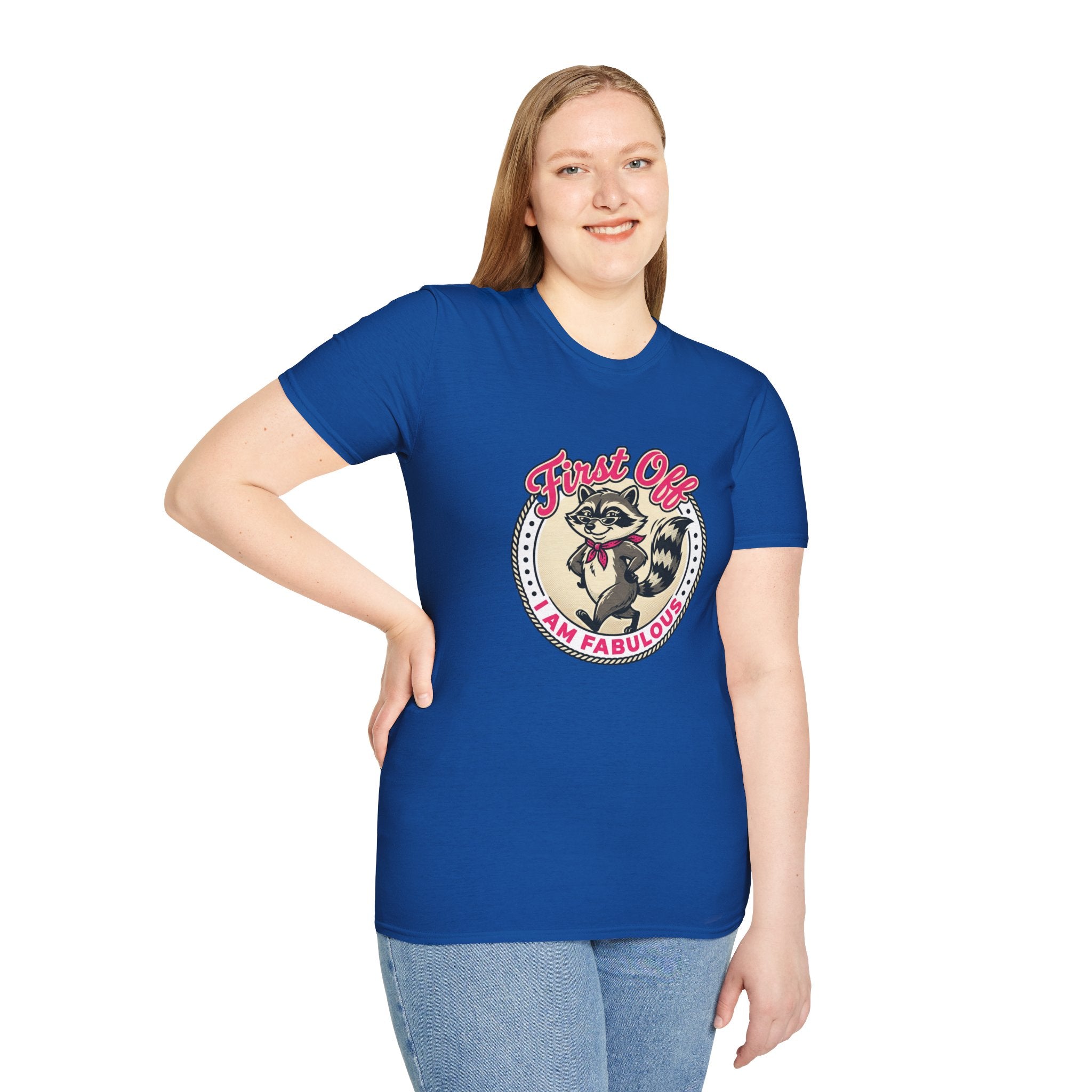 Foxy Raccoon 'First Off I Am Fabulous' Graphic T-Shirt