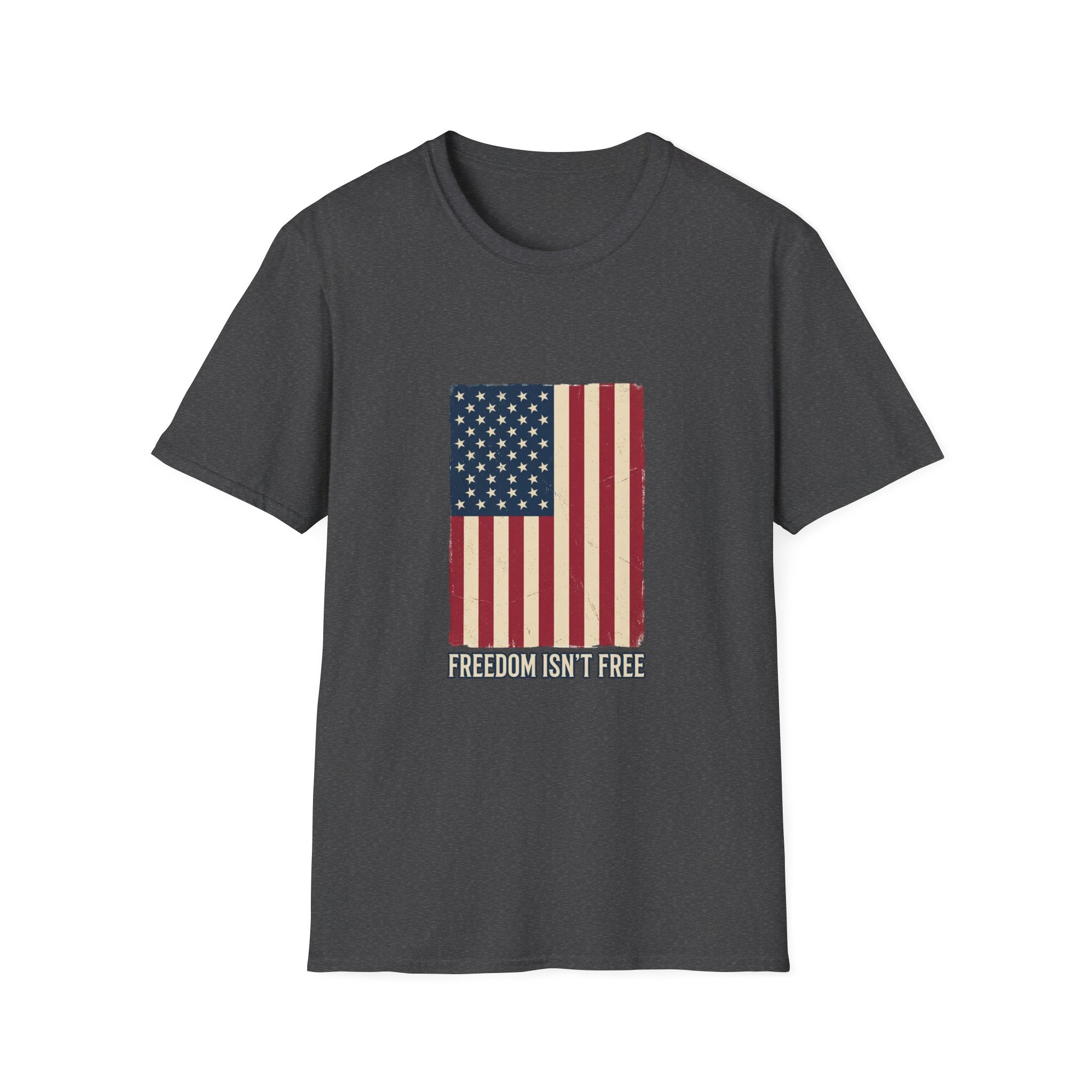 Freedom Isn't Free T-Shirt — Distressed American Flag Patriotic Tee