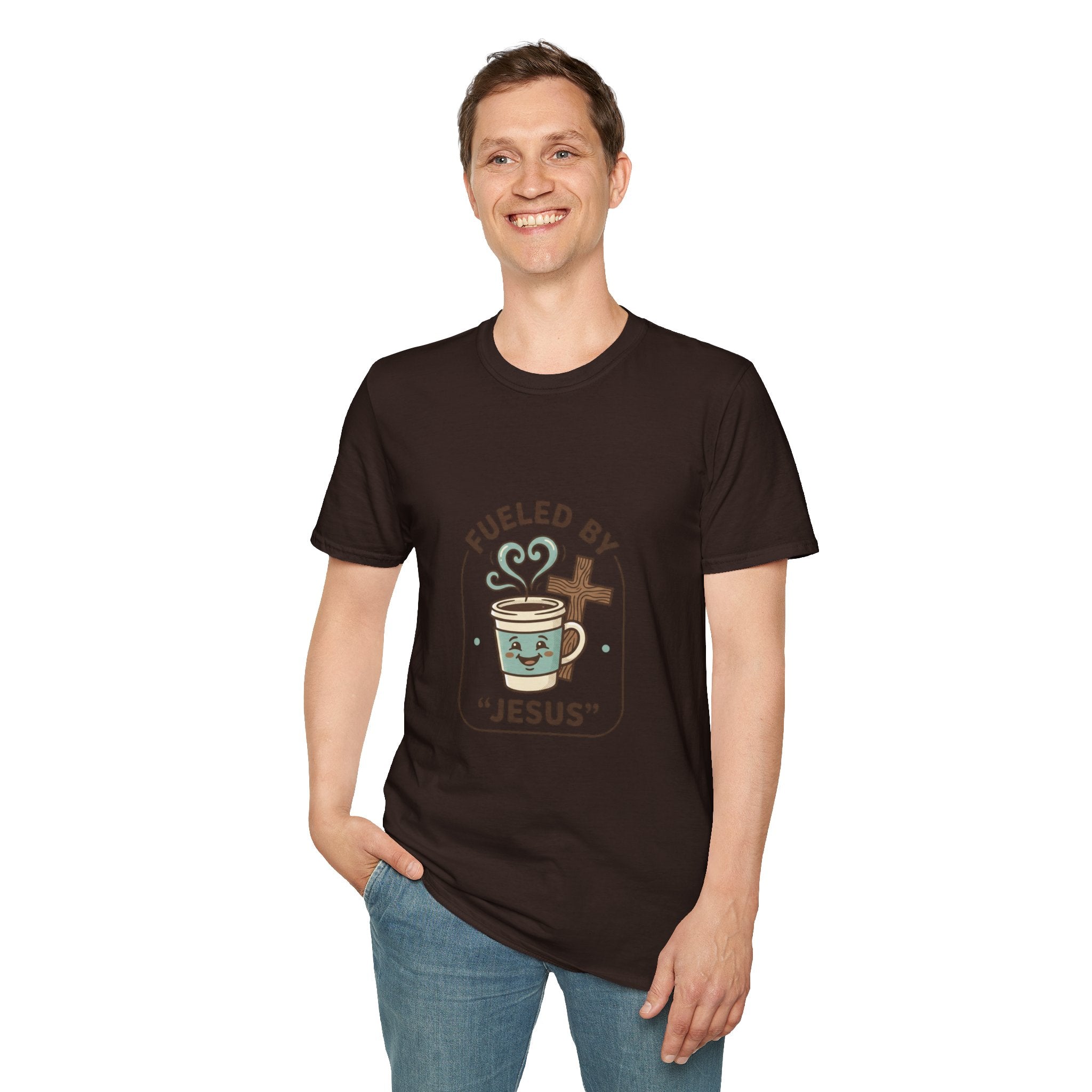 Fueled by Jesus Coffee T-Shirt — Christian Faith Coffee Tee