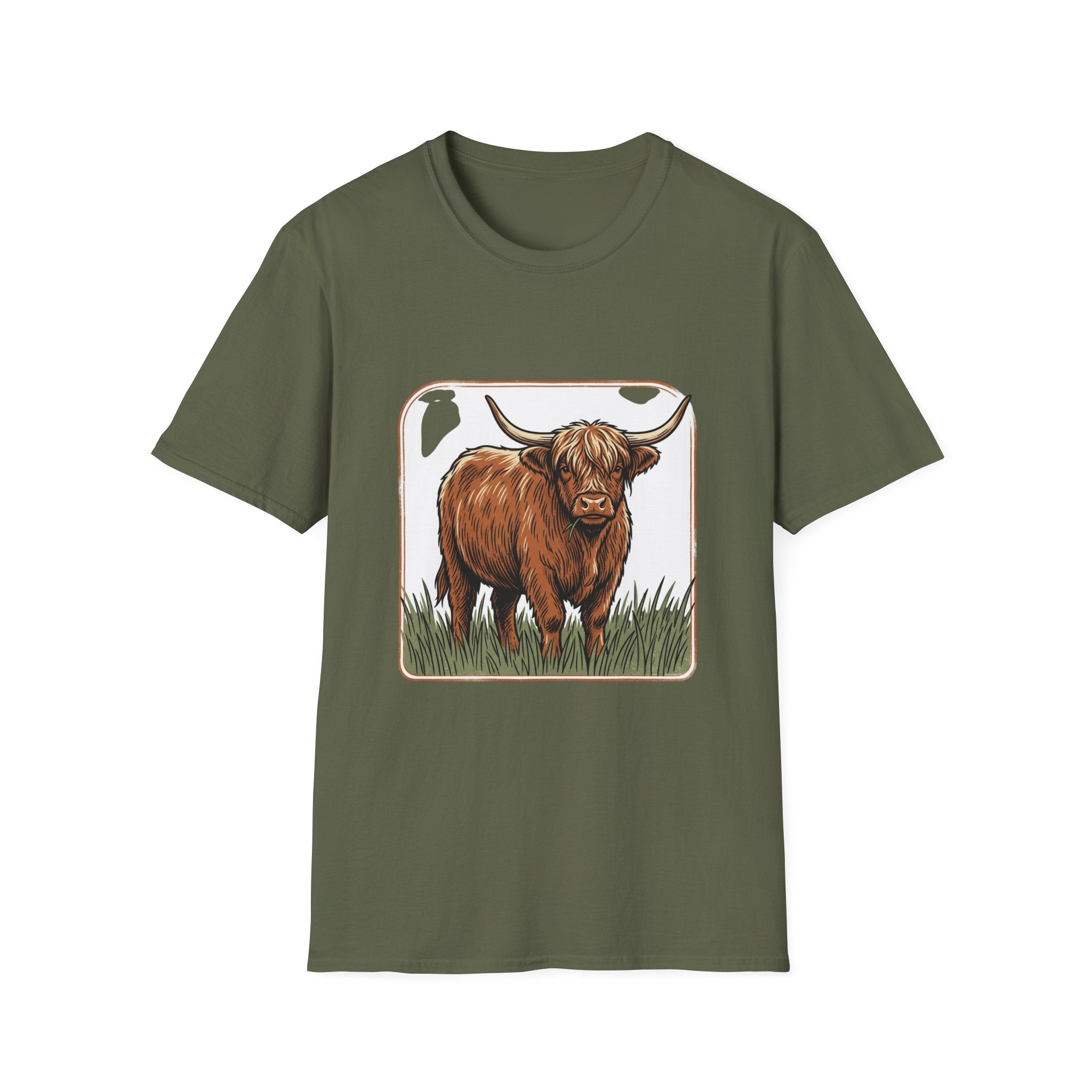 Highland Cow T-Shirt — Rustic Scottish Cattle Tee