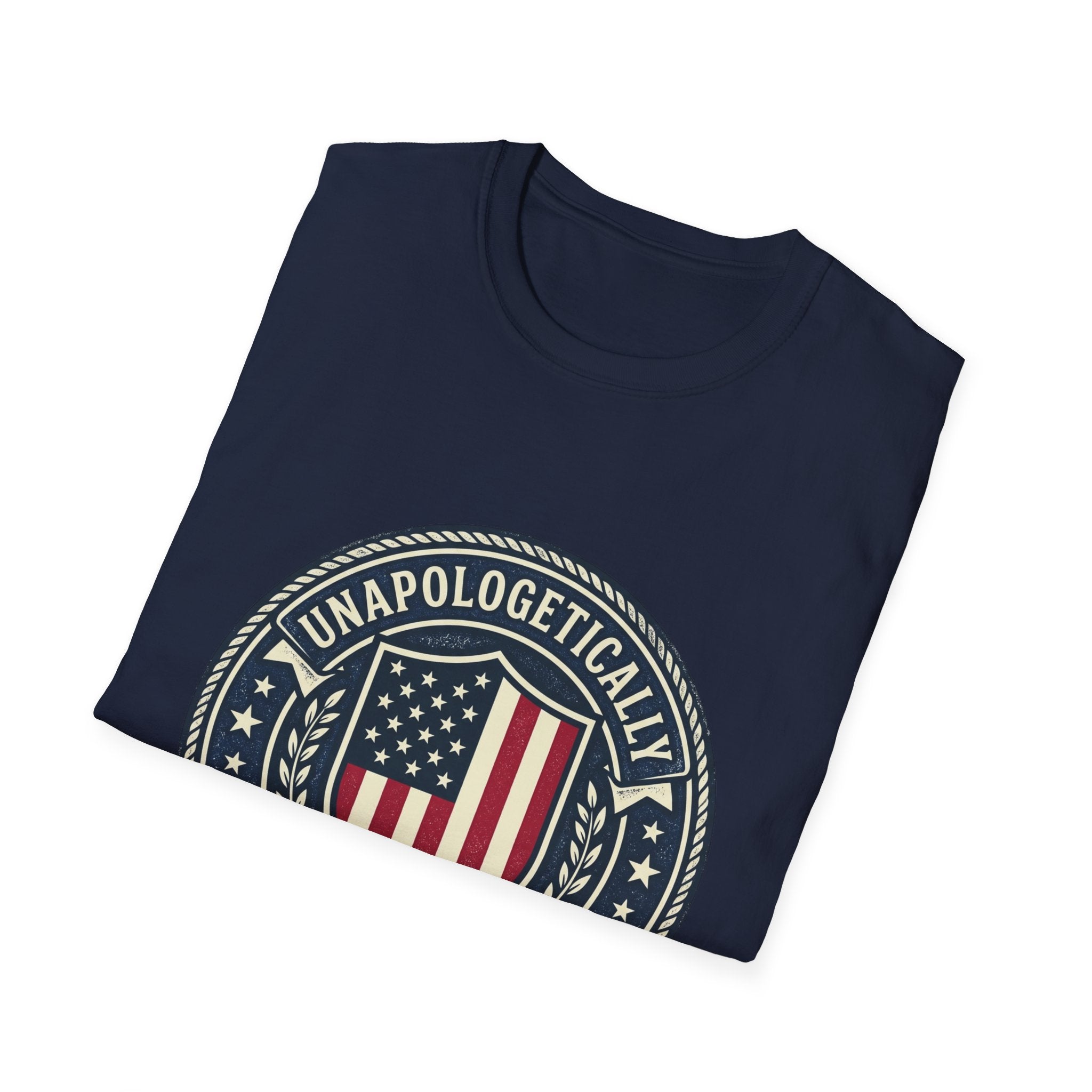 America First Patriotic T-Shirt — "Unapologetically America First" Tee