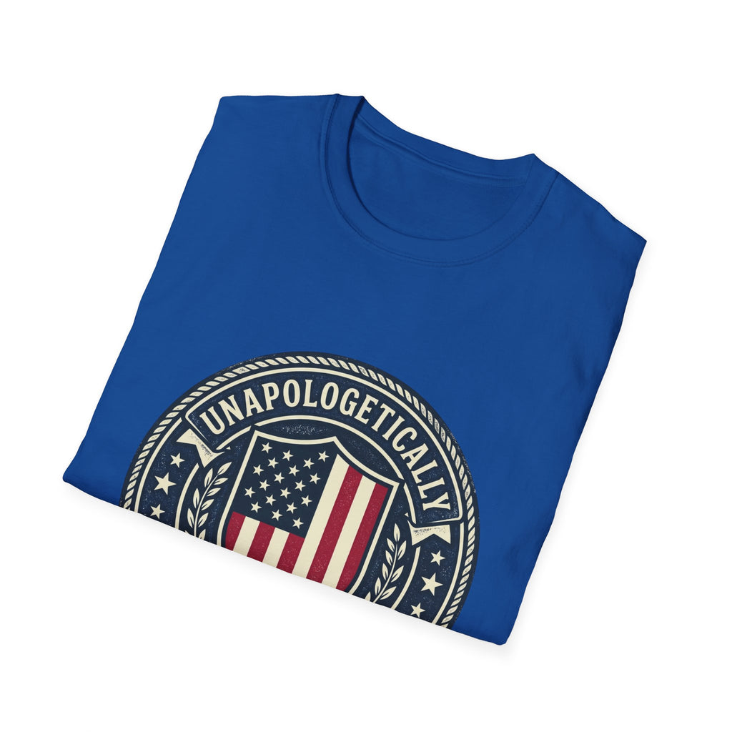 America First Patriotic T-Shirt — "Unapologetically America First" Tee