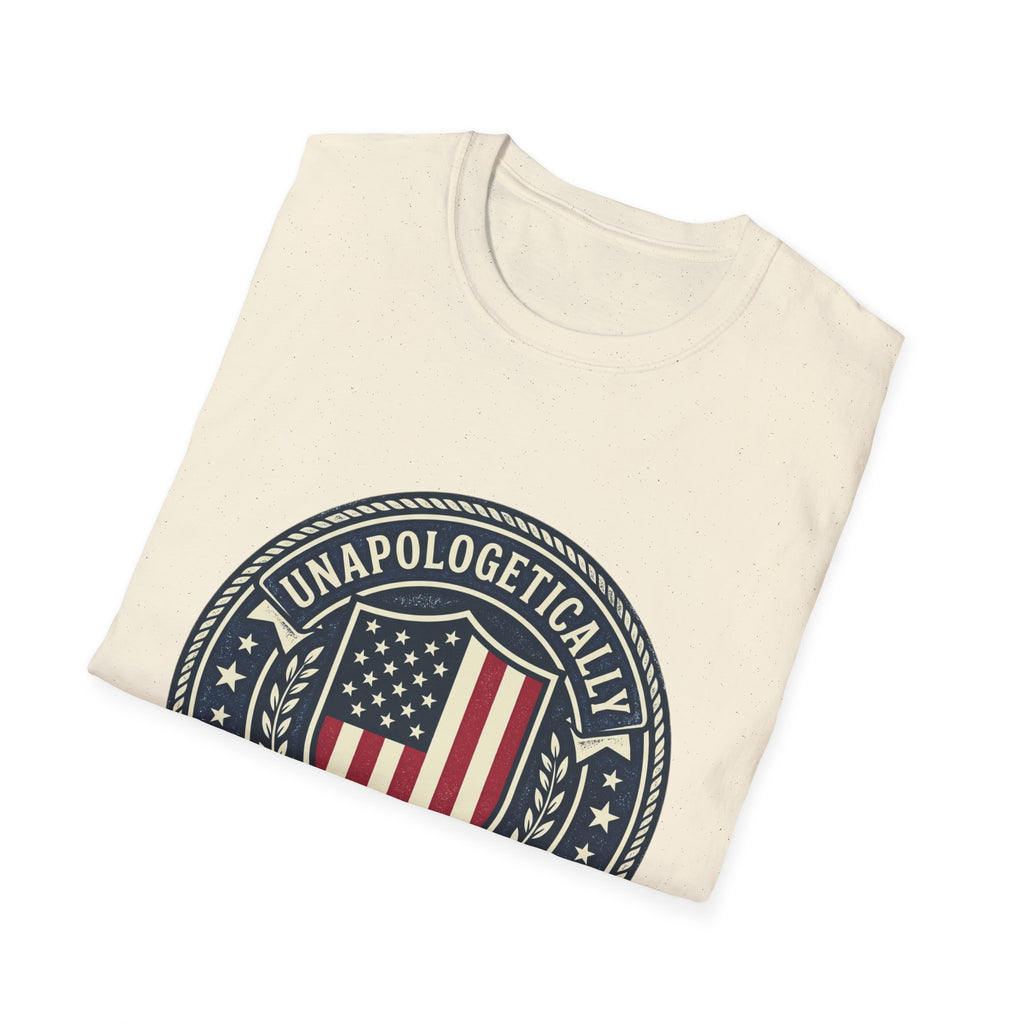 America First Patriotic T-Shirt — "Unapologetically America First" Tee