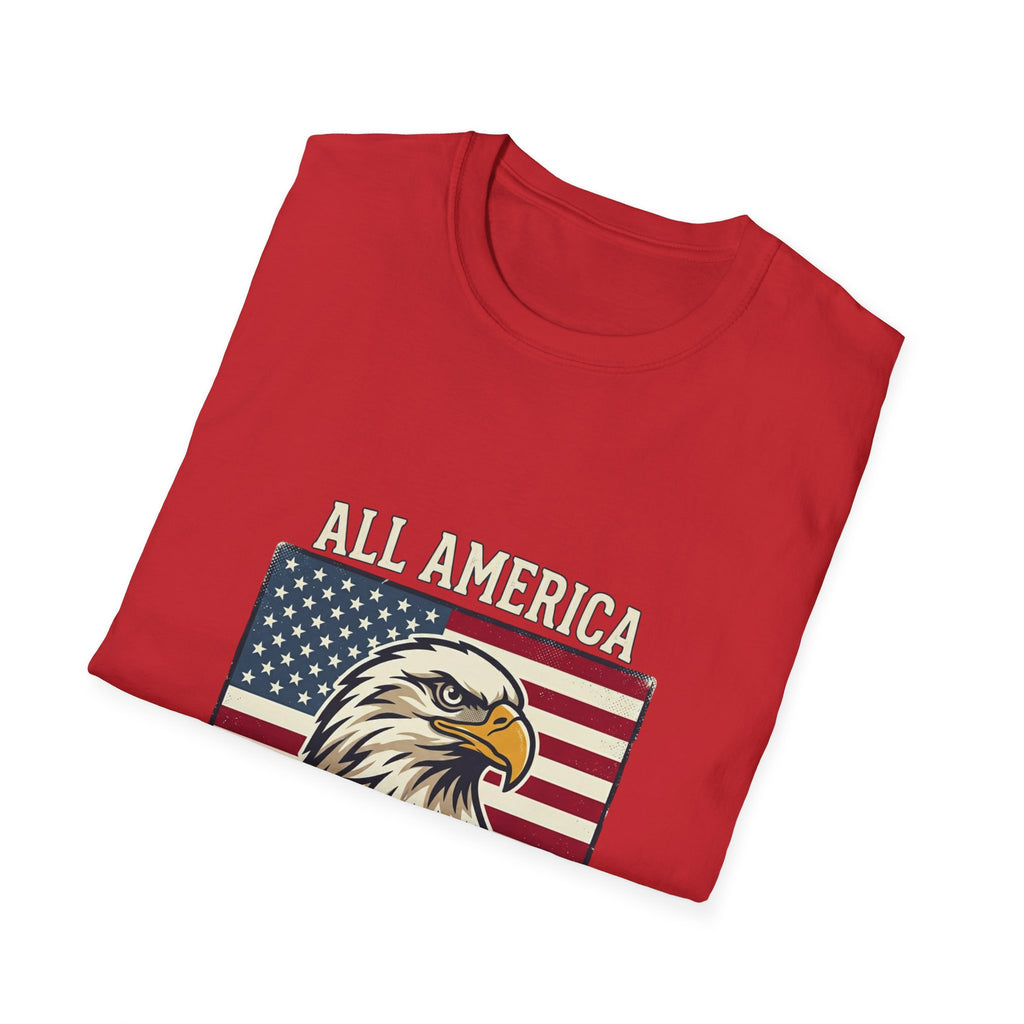 All America All The Time Eagle T-Shirt — Patriotic USA Flag Tee
