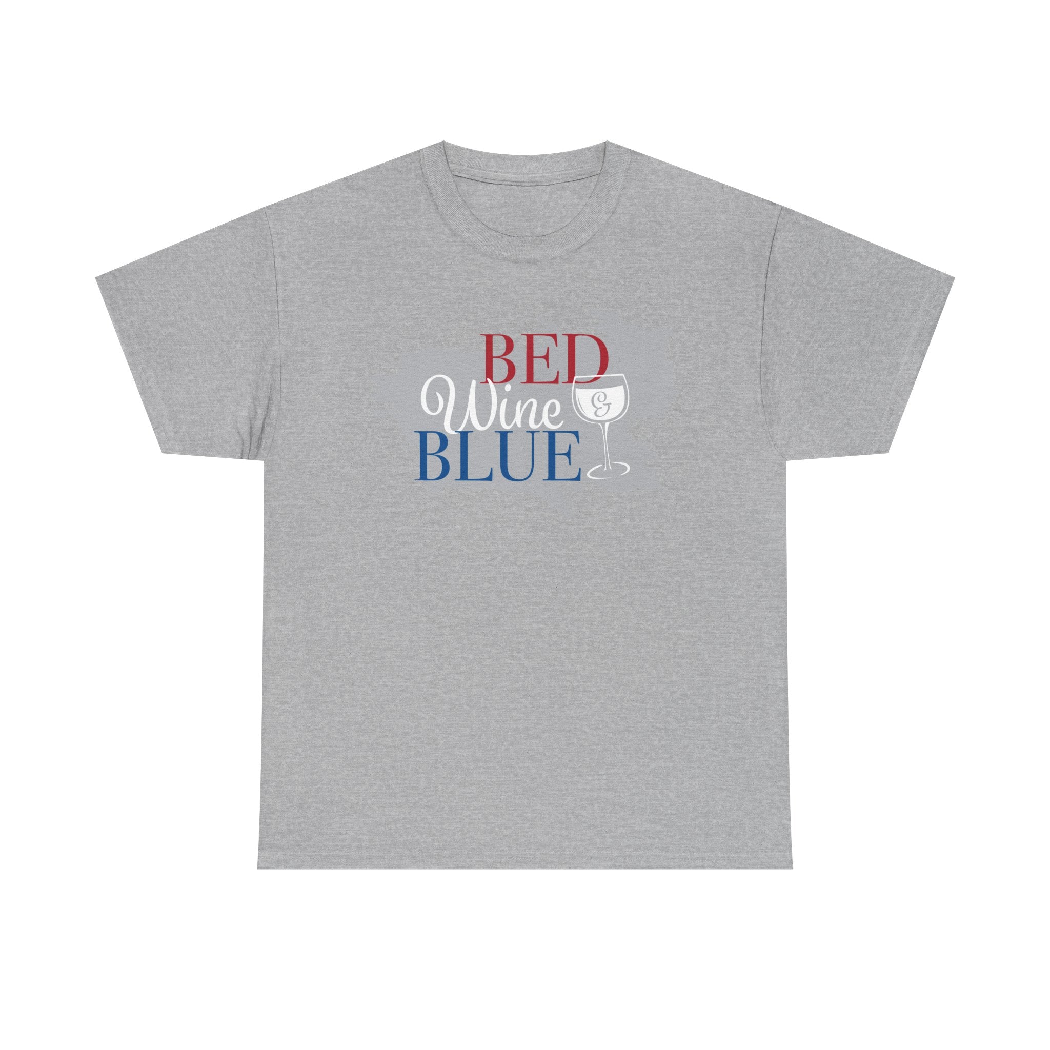 Red Wine Blue Graphic Tee - Patriotic Wine Lover T-Shirt