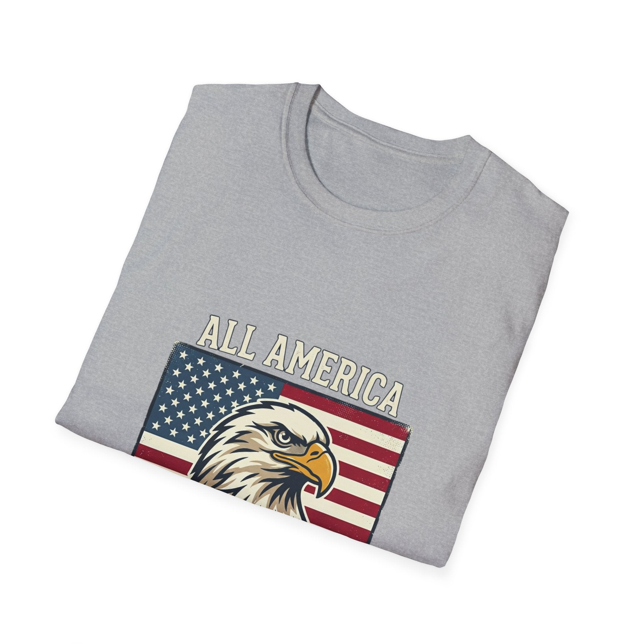 All America All The Time Eagle T-Shirt — Patriotic USA Flag Tee