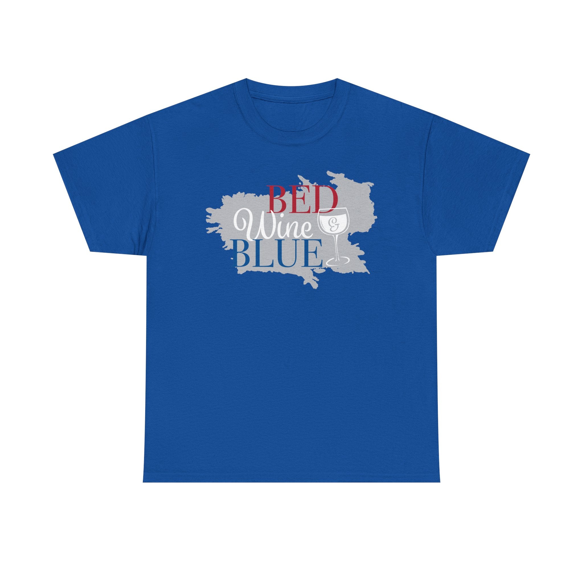 Red Wine Blue Graphic Tee - Patriotic Wine Lover T-Shirt